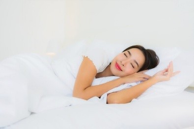 lady sleeping white
