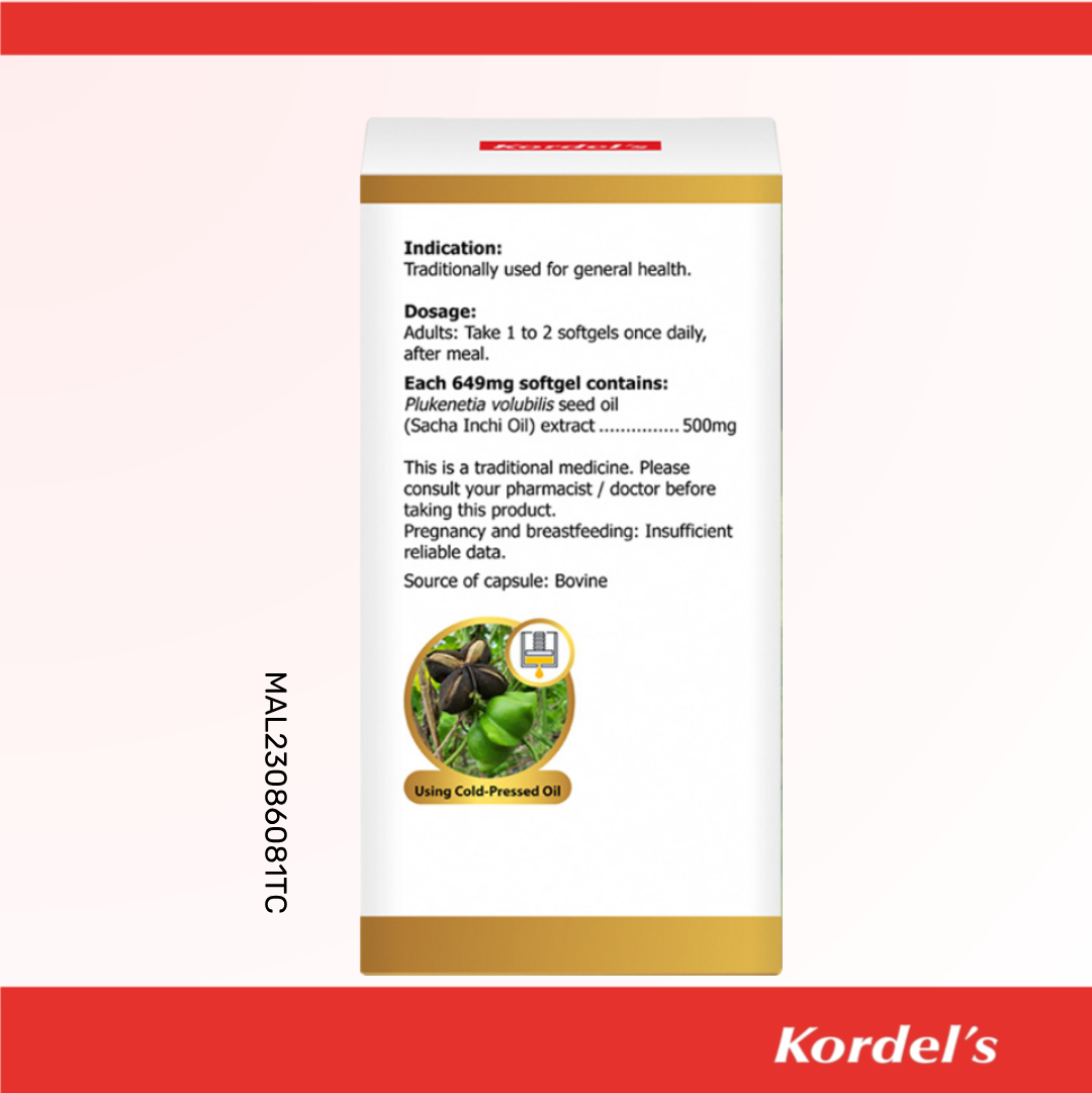Kordel’s Sacha Inchi Oil 500mg Softgels