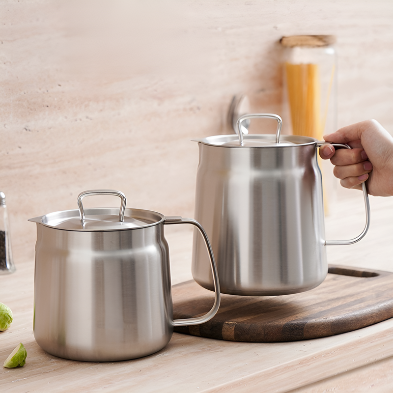 หม้อกรองน้ำมันและแยกเศษอาหารในตัว สำหรับครัว ขนาดใหญ่ หนาเป็นพิเศษ