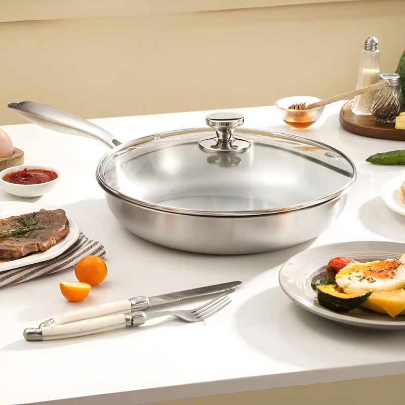 กระทะสเต็กเคลือบสารกันติดแบบไม่เคลือบ