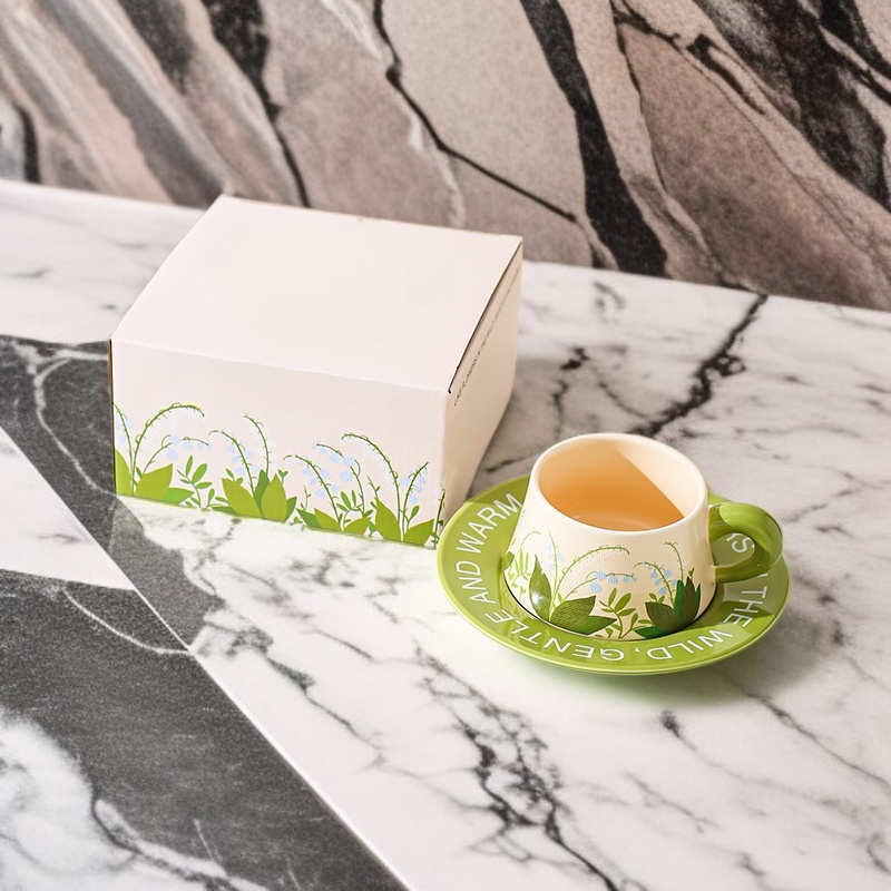 高級感陶磁器コーヒーカップ茶皿セット