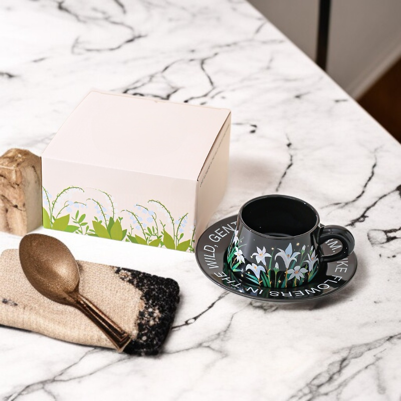 高級感陶磁器コーヒーカップ茶皿セット