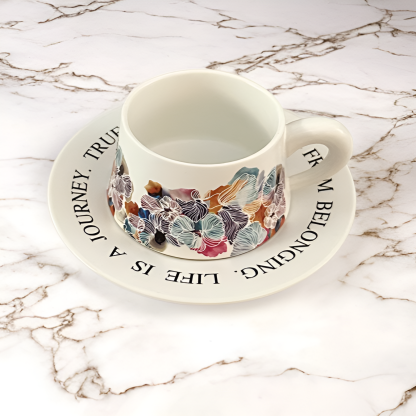 高級感陶磁器コーヒーカップ茶皿セット