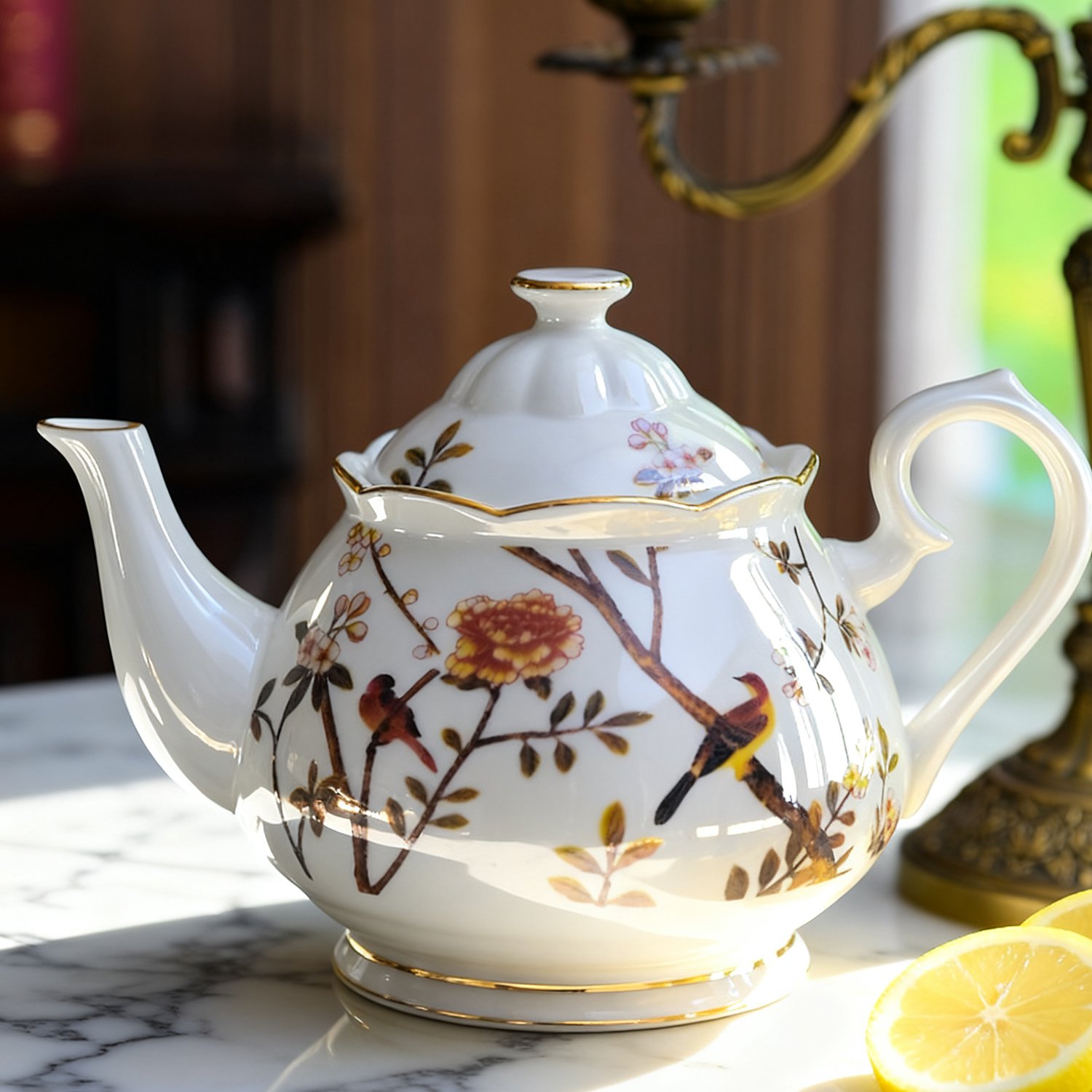 セラミックポットの注ぎ口とハンドル部分のアップ