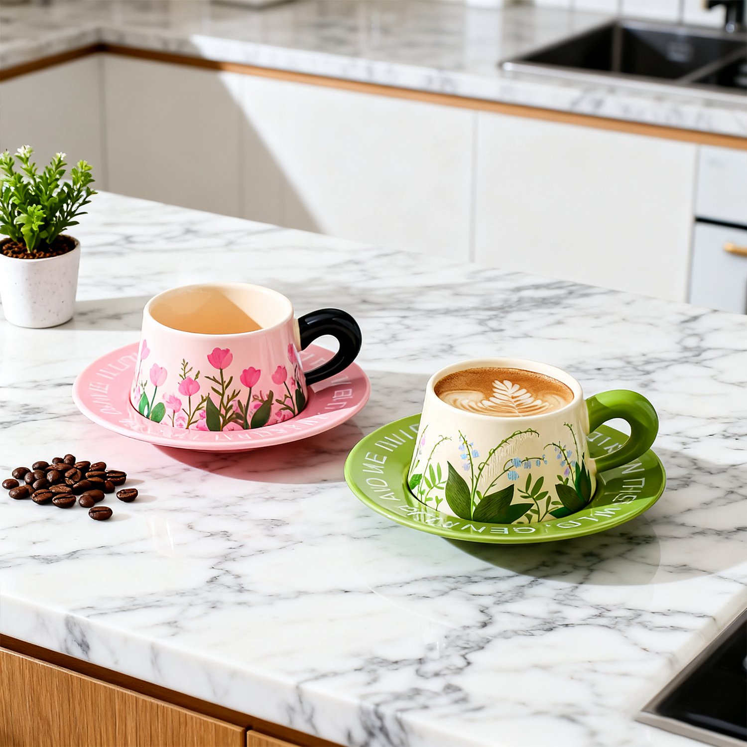 コーヒーカップと茶皿のセット内容イメージ