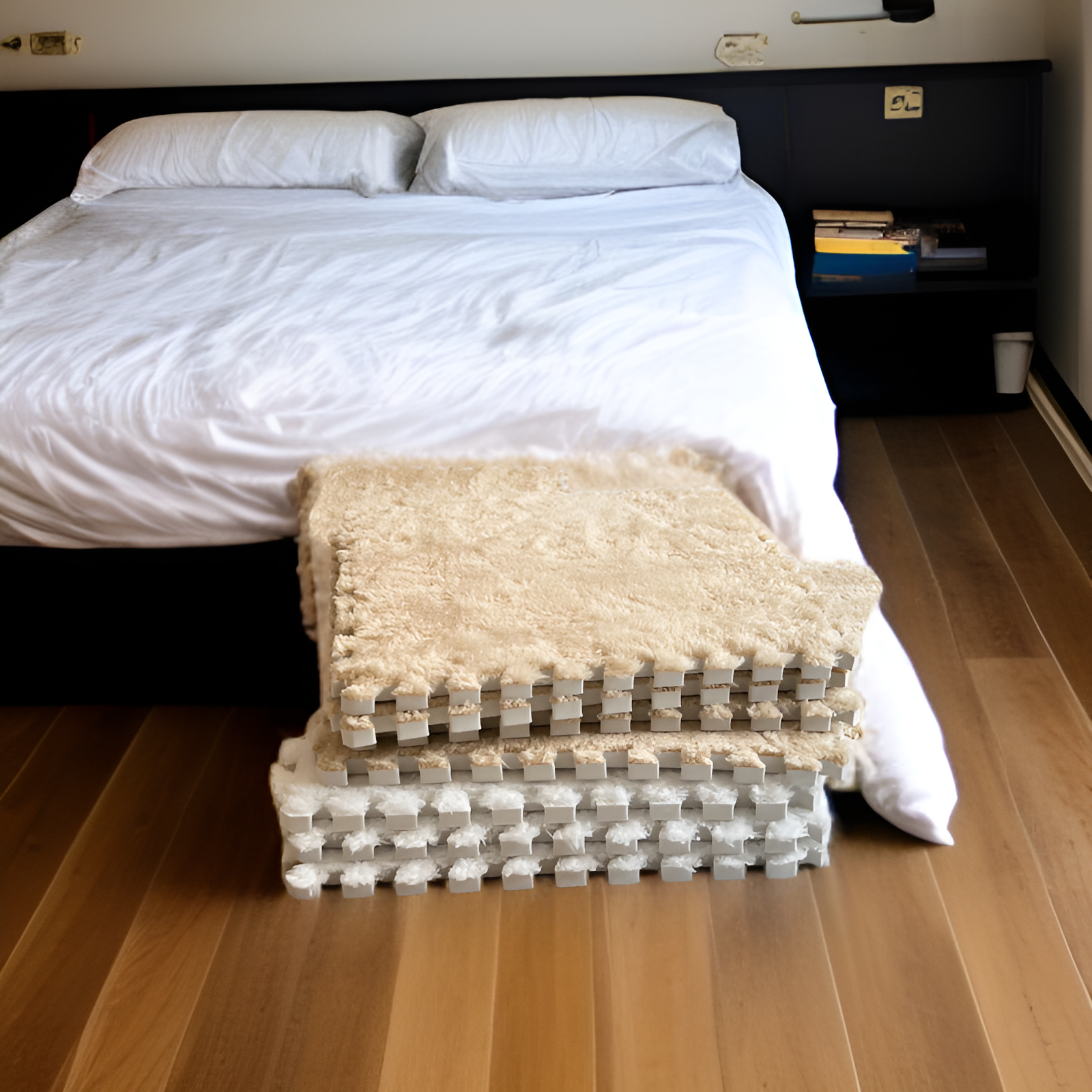 発泡ジョイントによる簡単組み立ての様子