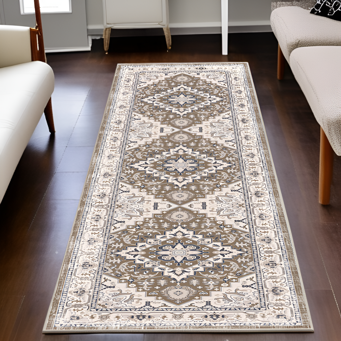 レトロクリスタルベルベット長方形カーペット