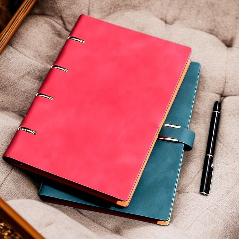 学生向け A4 4穴ルーズリーフノート 分離式ダイアリー メモ帳 リフィル付き