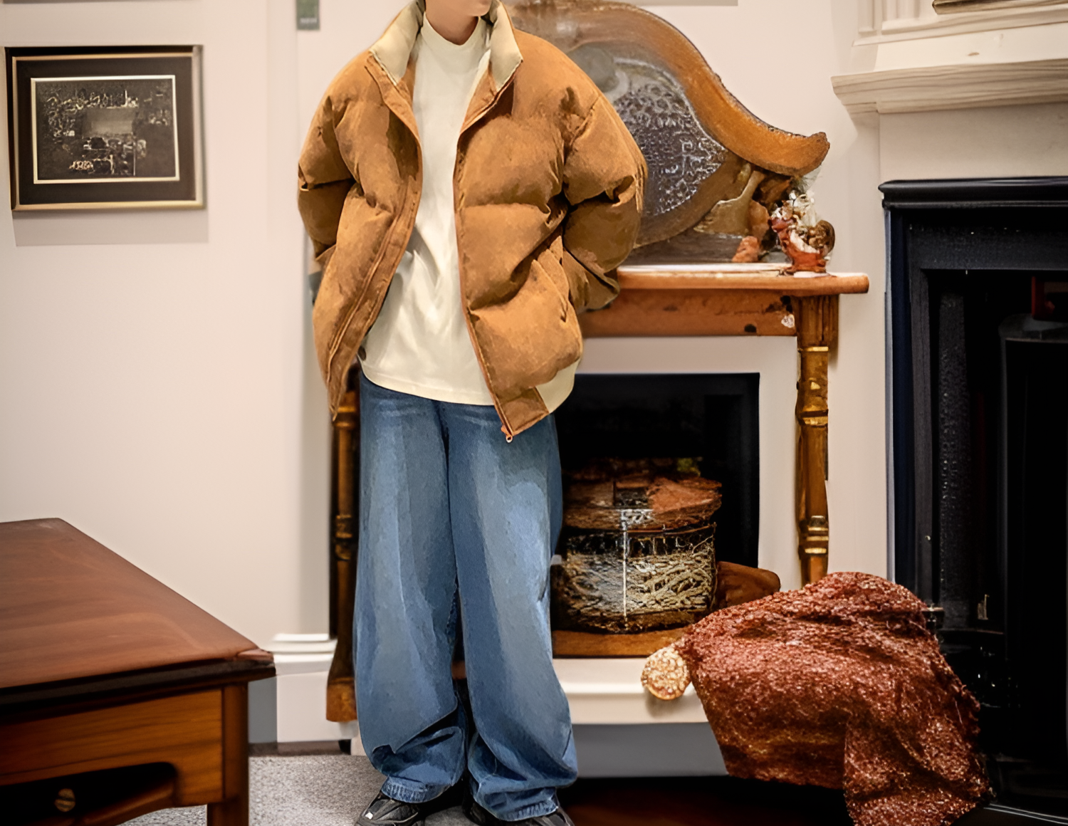 厚手綿入りで暖かいメンズレトロアウター