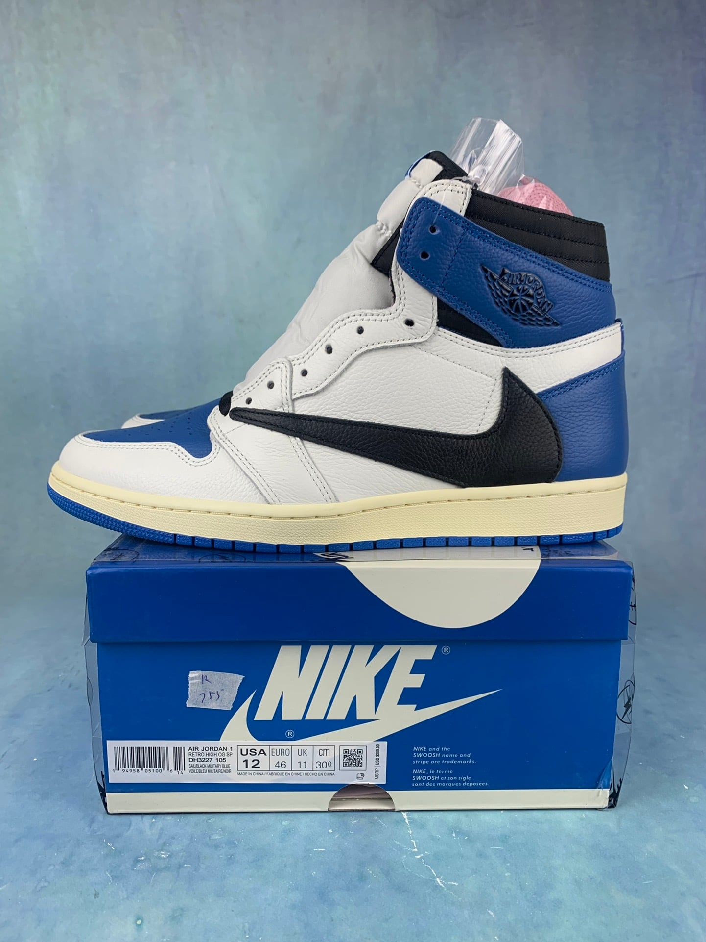 【LJR】 TRAVIS SCOTT x FRAGMENT XNIKE AIR JORDAN 1 RETRO HIGH OG SP"MILITARY BLUE" LJR(DH3227-105)