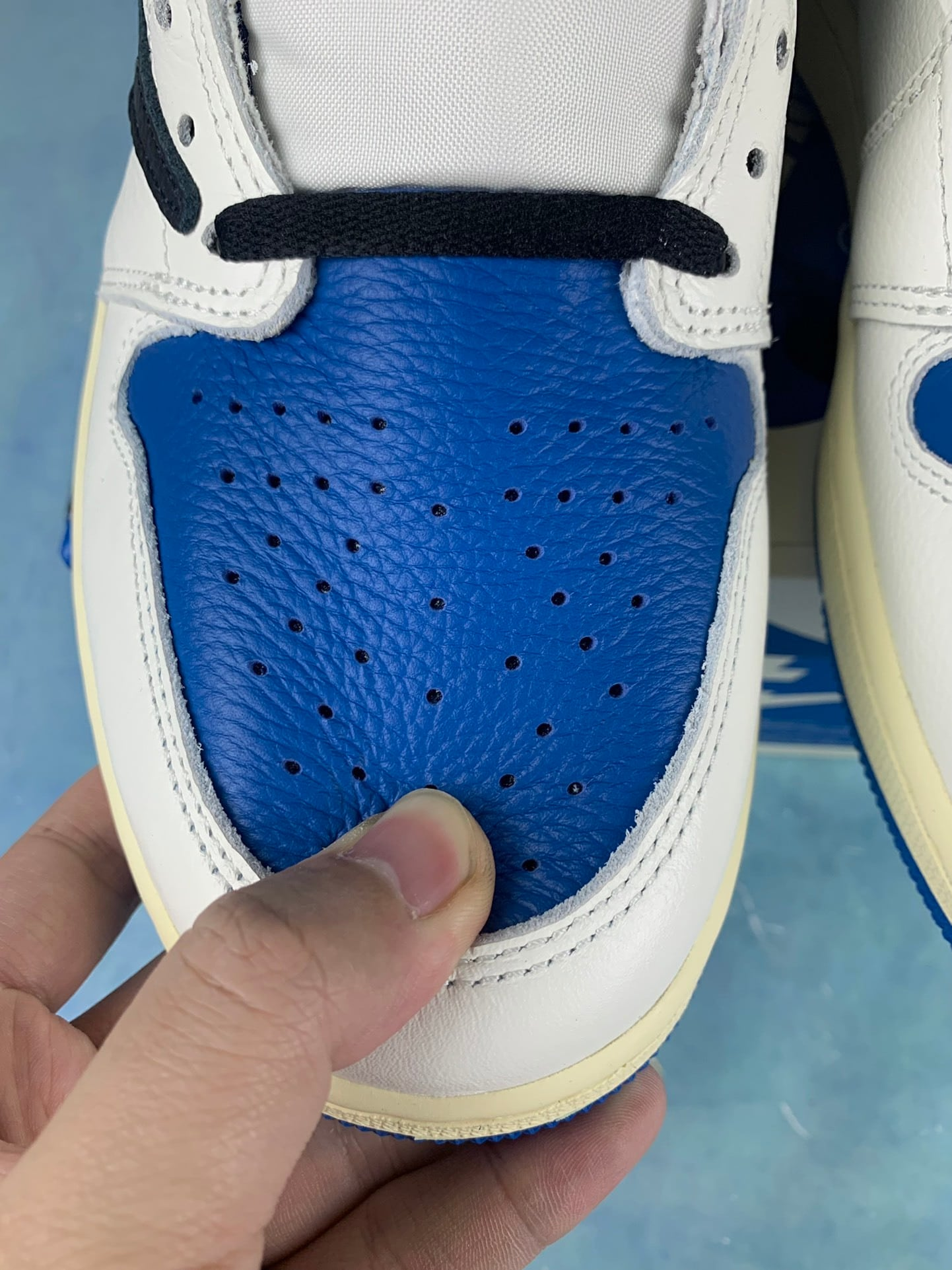 【LJR】 TRAVIS SCOTT x FRAGMENT XNIKE AIR JORDAN 1 RETRO HIGH OG SP"MILITARY BLUE" LJR(DH3227-105)