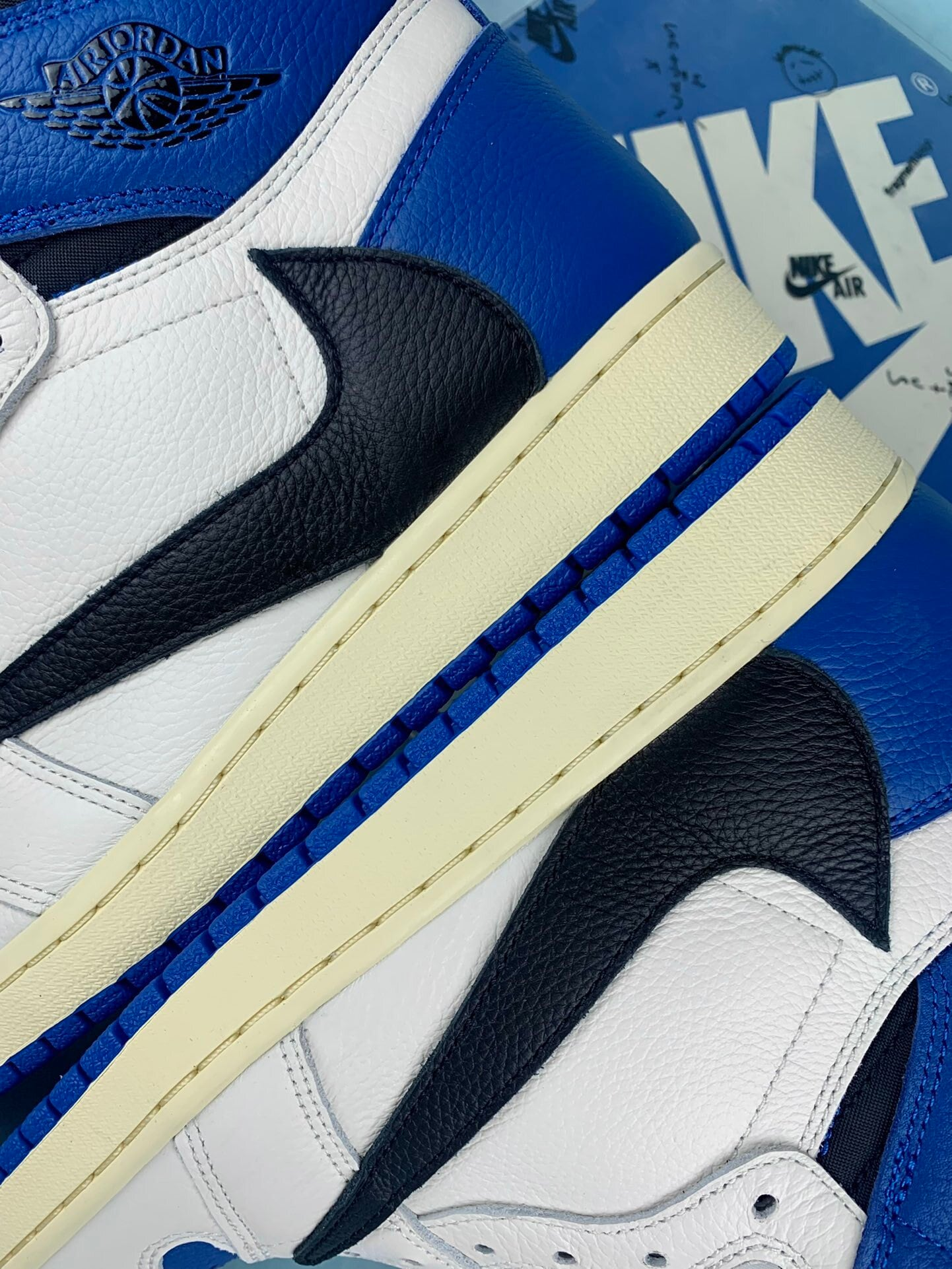 【LJR】 TRAVIS SCOTT x FRAGMENT XNIKE AIR JORDAN 1 RETRO HIGH OG SP"MILITARY BLUE" LJR(DH3227-105)