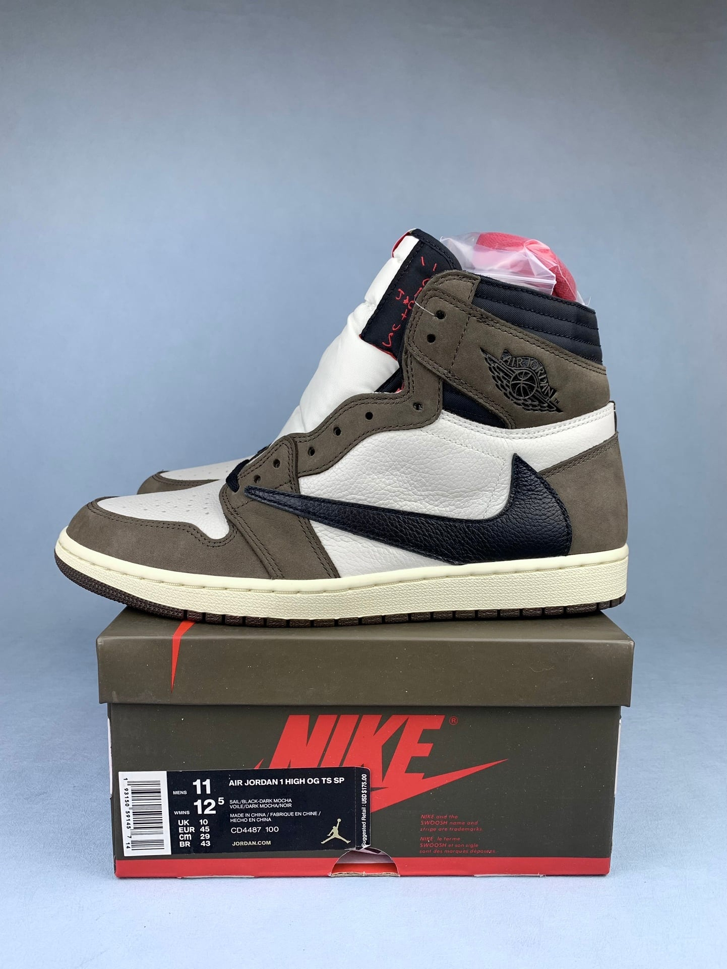 【LJR】 TRAVIS SCOTT x NIKE AIR JORDAN 1 RETRO HIGH OG TS SP "SAILIDARK MOCHA"LJR(CD4487-100)