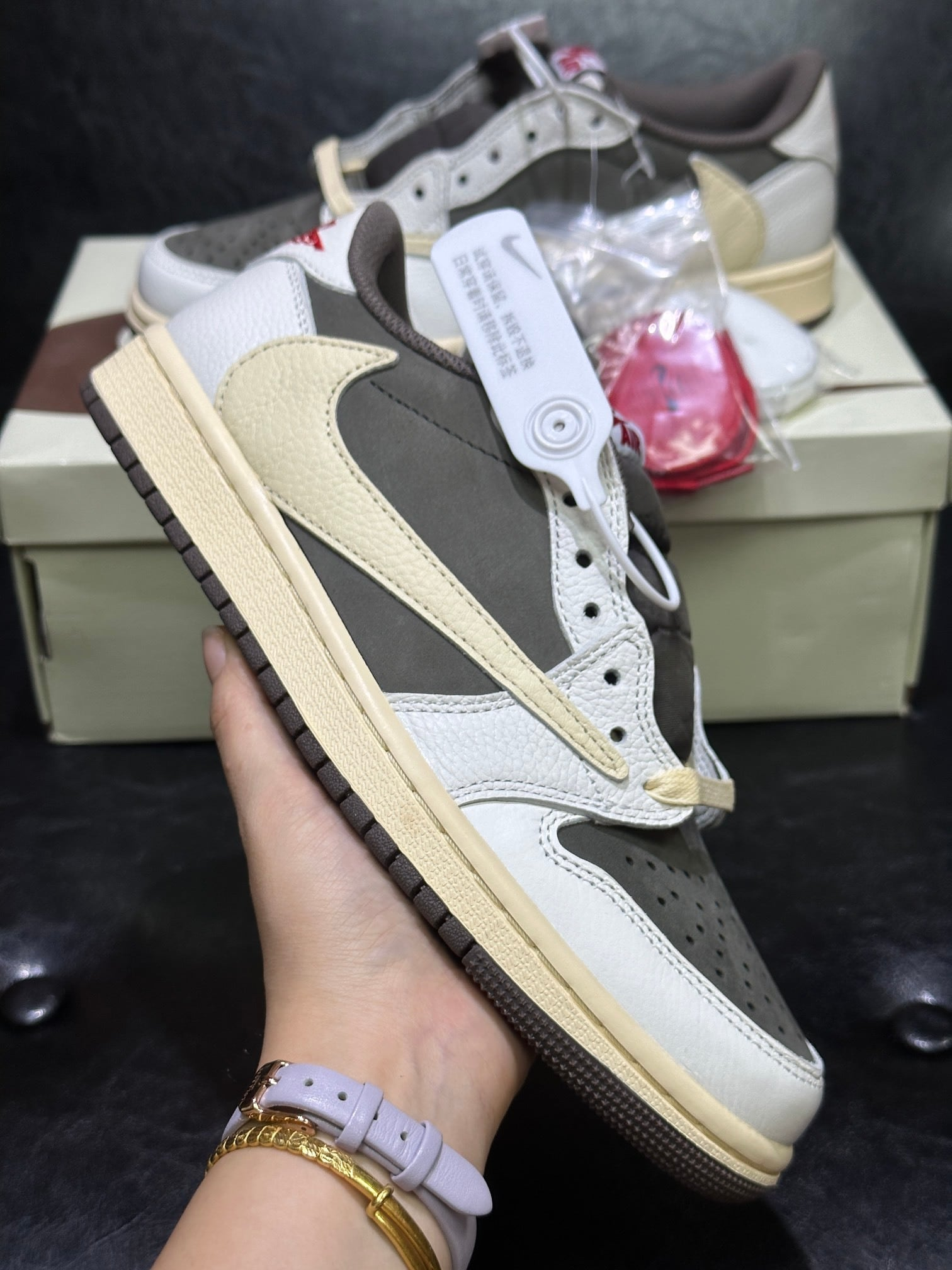 TRAVIS SCOTT x NIKE AIR JORDAN 1 LOW OG SP "REVERSE MOCHA/SAIL AND RIDGEROCK"