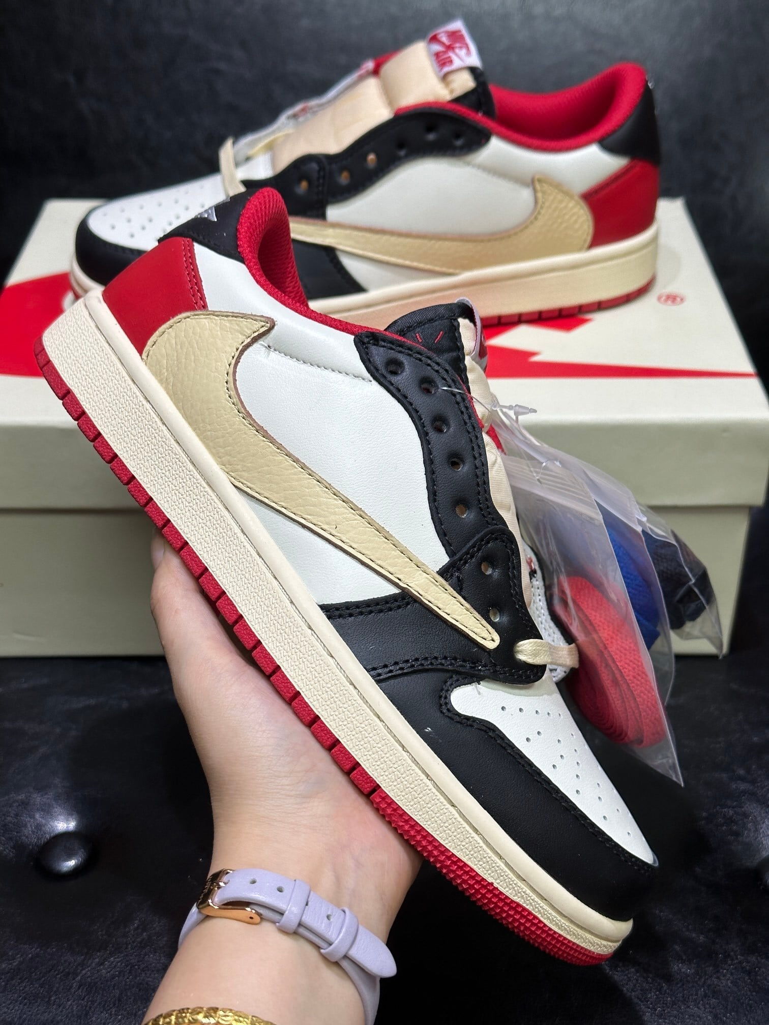 Travis Scott x Nike Air Jordan 1 Low “Red & Black”