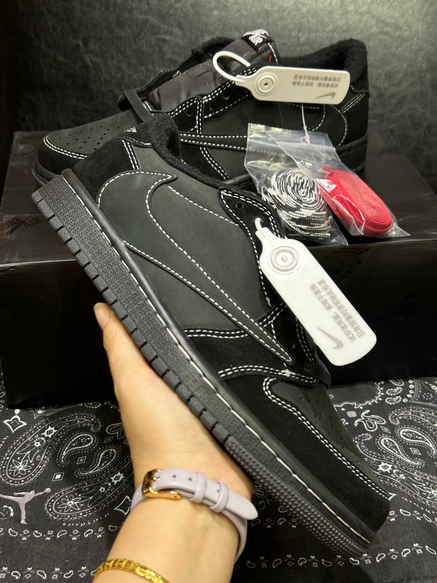 TRAVIS SCOTT x NIKE AIR JORDAN 1 LOW OG SP "BLACK PHANTOM"