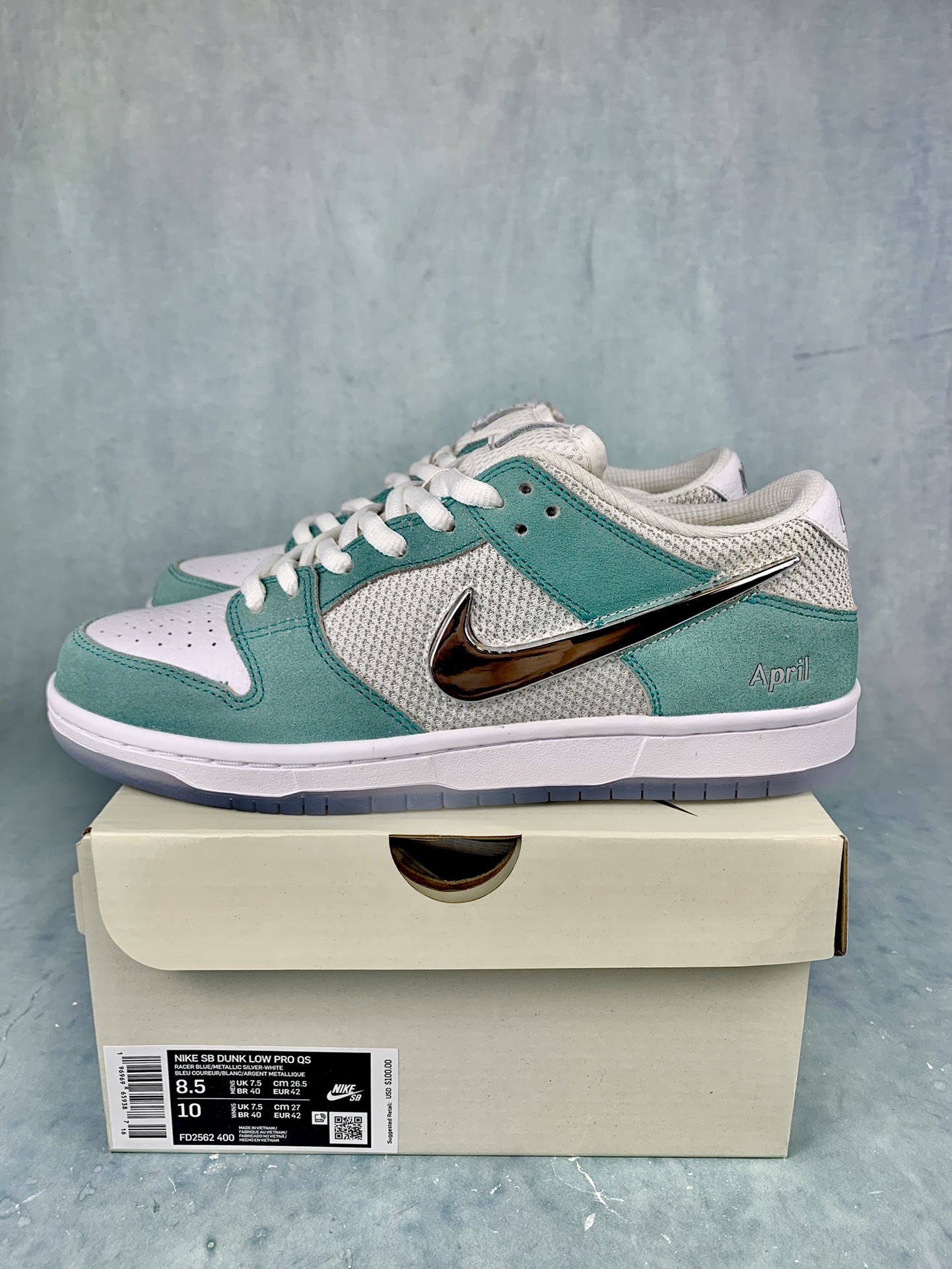 APRIL SKATEBOARDS × Nike SB Dunk Low Pro QS "White and Multi-Color"