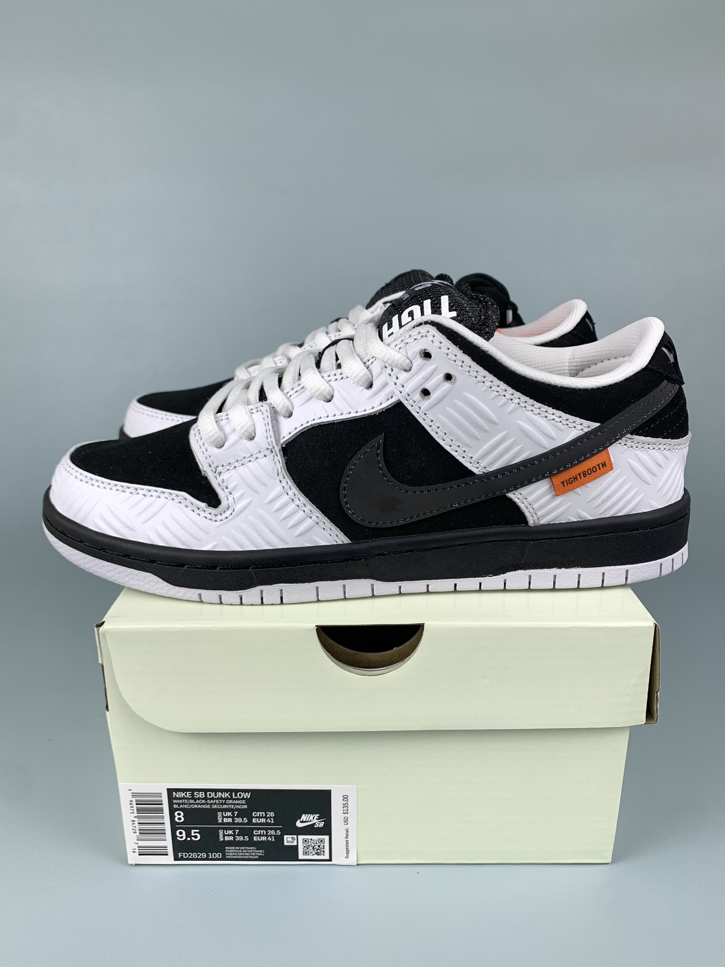 TIGHTBOOTH × Nike SB Dunk Low Pro QS "Black and White"