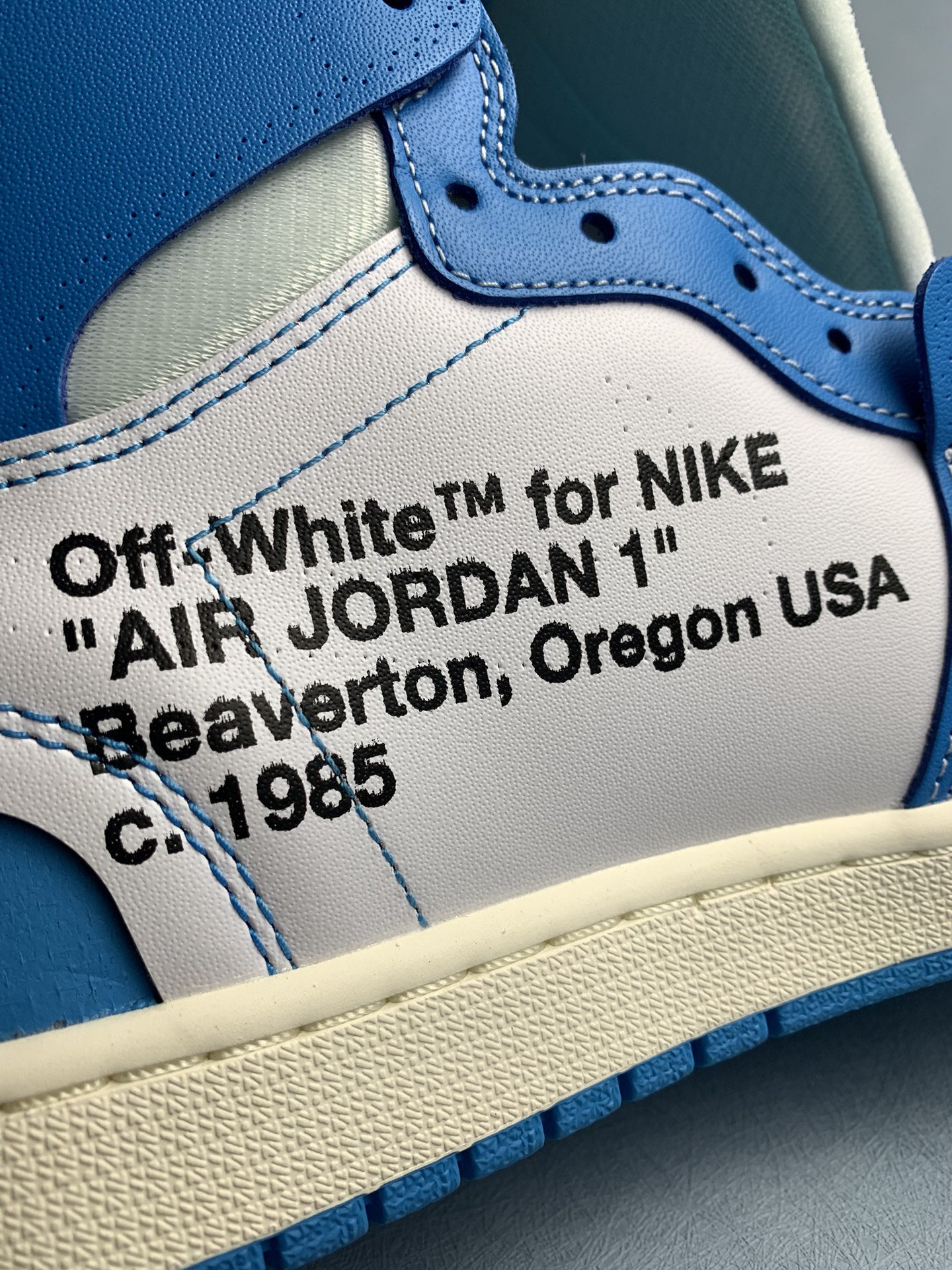 [LJR] Off-White × Nike Air Jordan 1 High UNC "White/Dark Powder Blue"