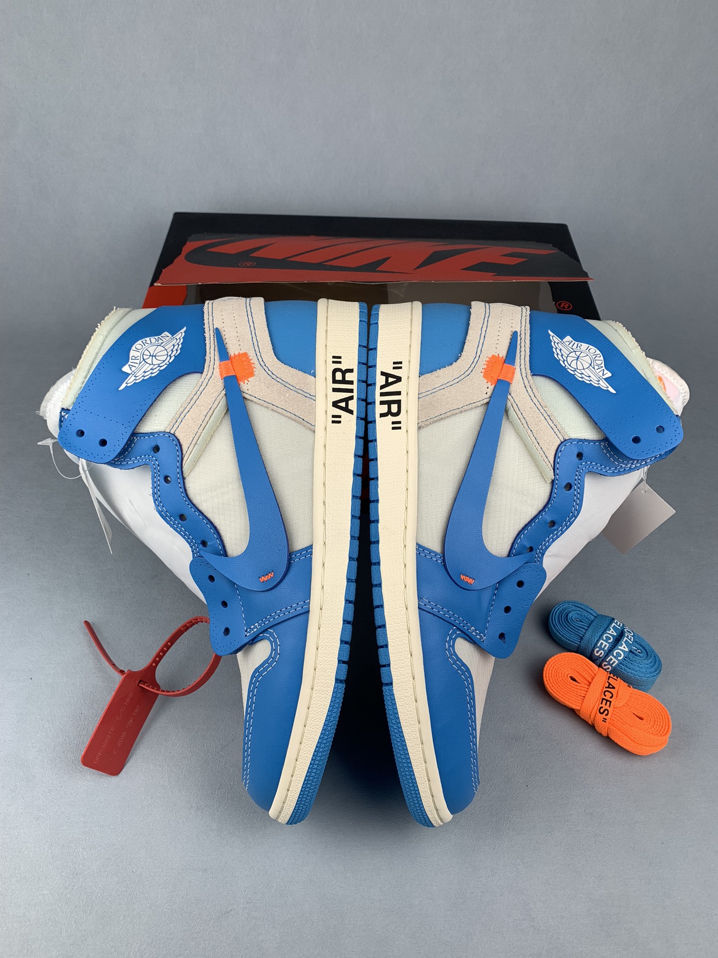 [LJR] Off-White × Nike Air Jordan 1 High UNC "White/Dark Powder Blue"