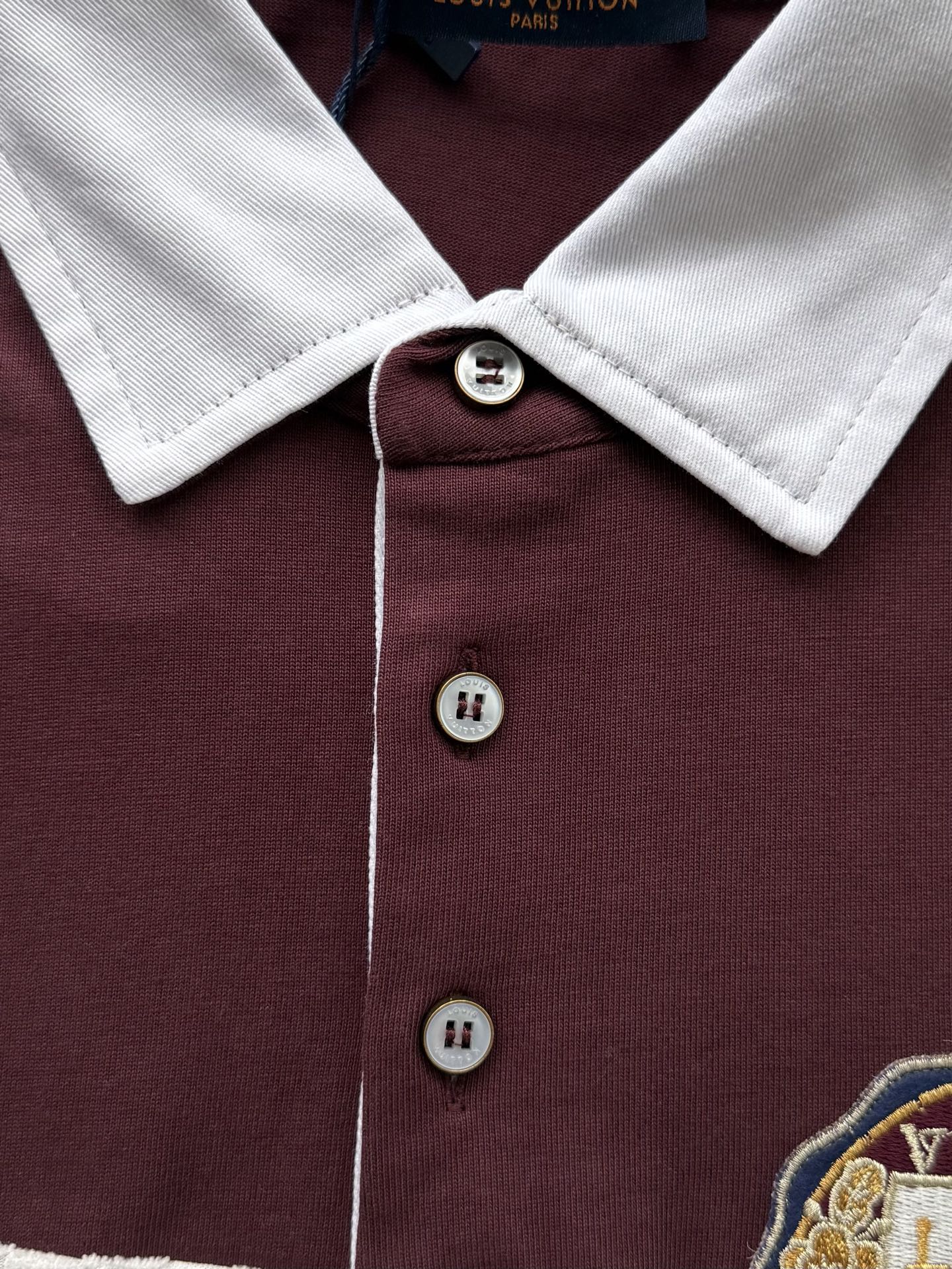 1AIKC2 ダミエ ストライプ 長袖ポロシャツ