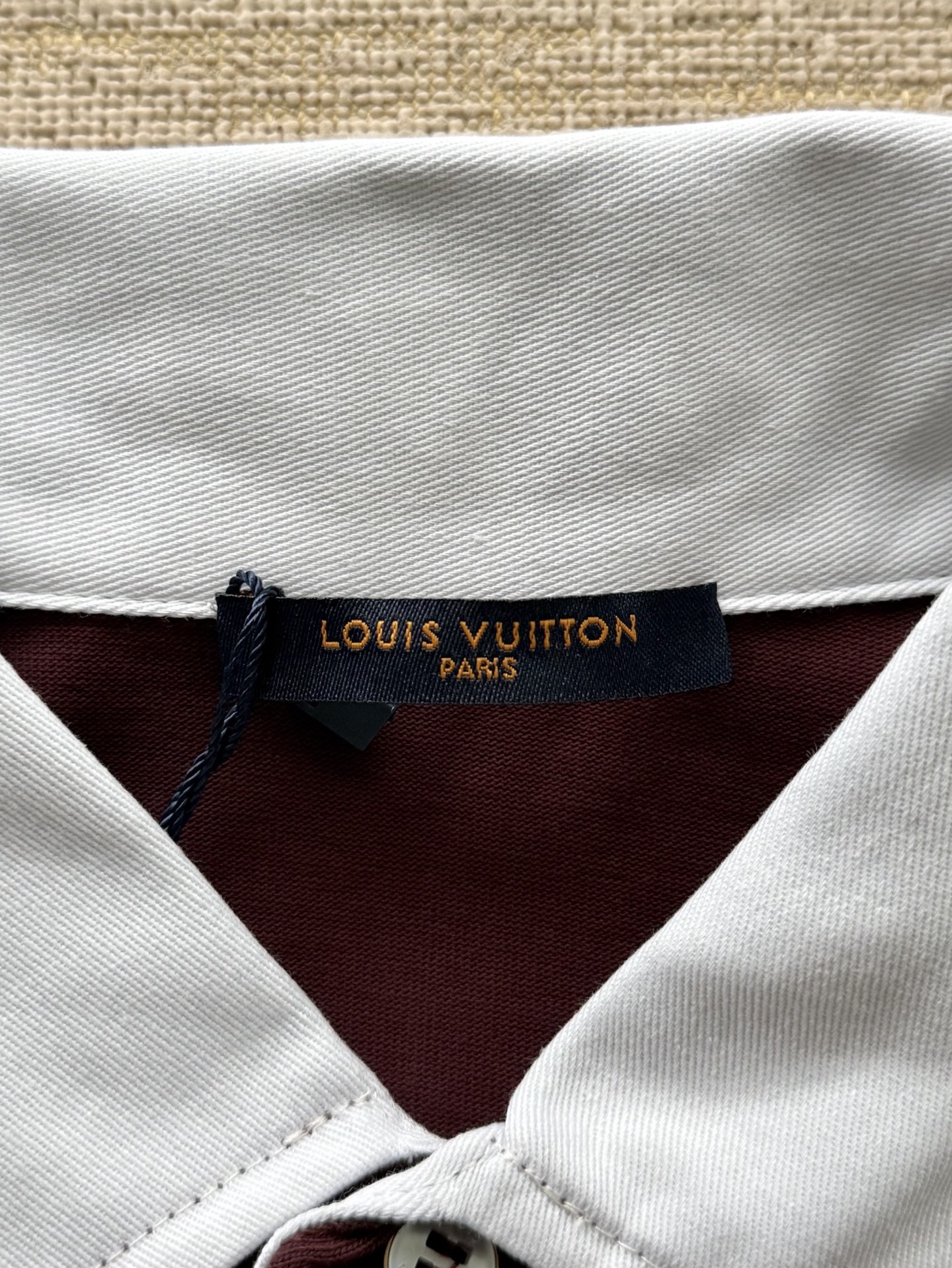 1AIKC2 ダミエ ストライプ 長袖ポロシャツ