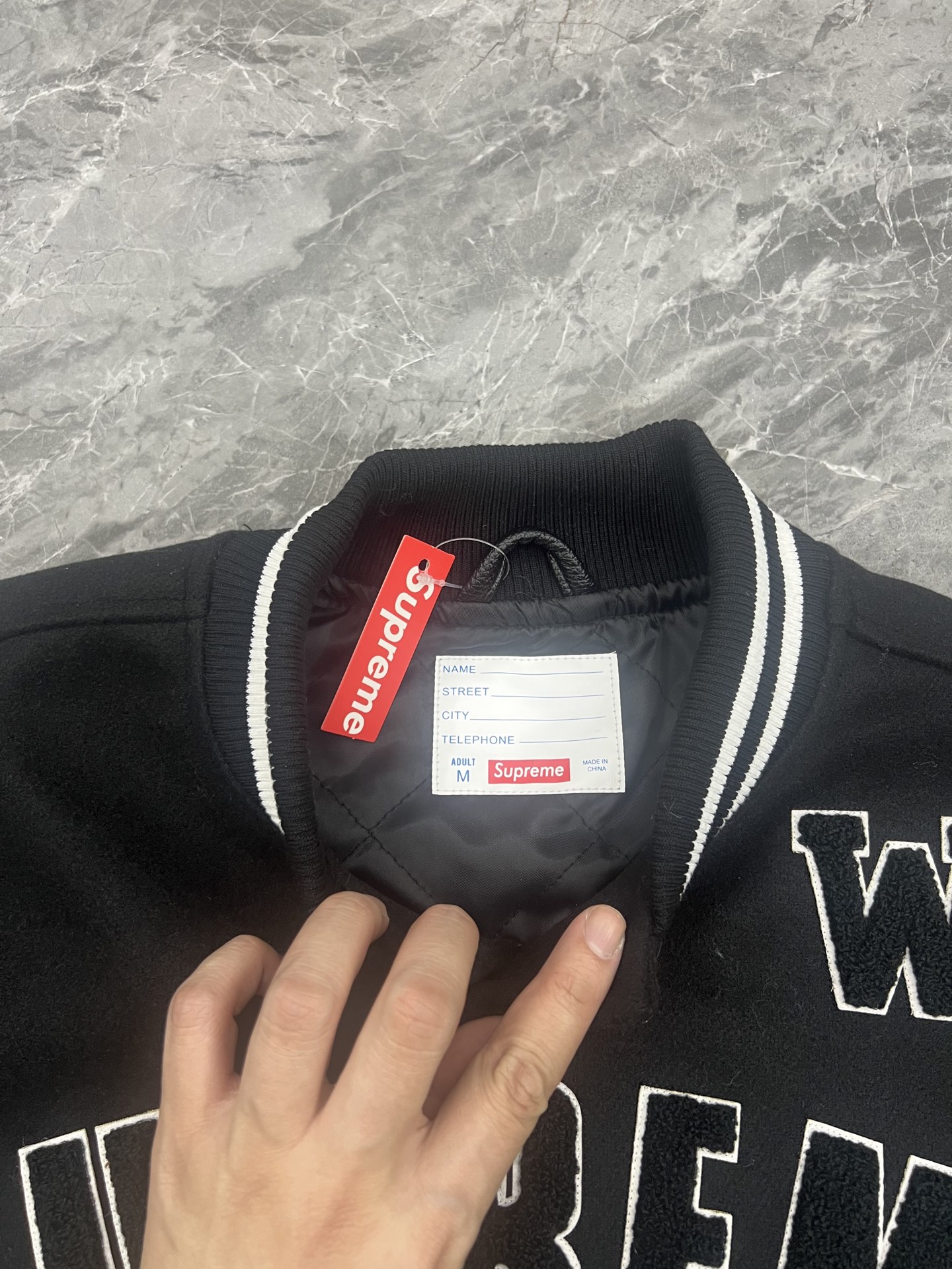 Supreme SS25 week3 Praises Varsity Jacket
