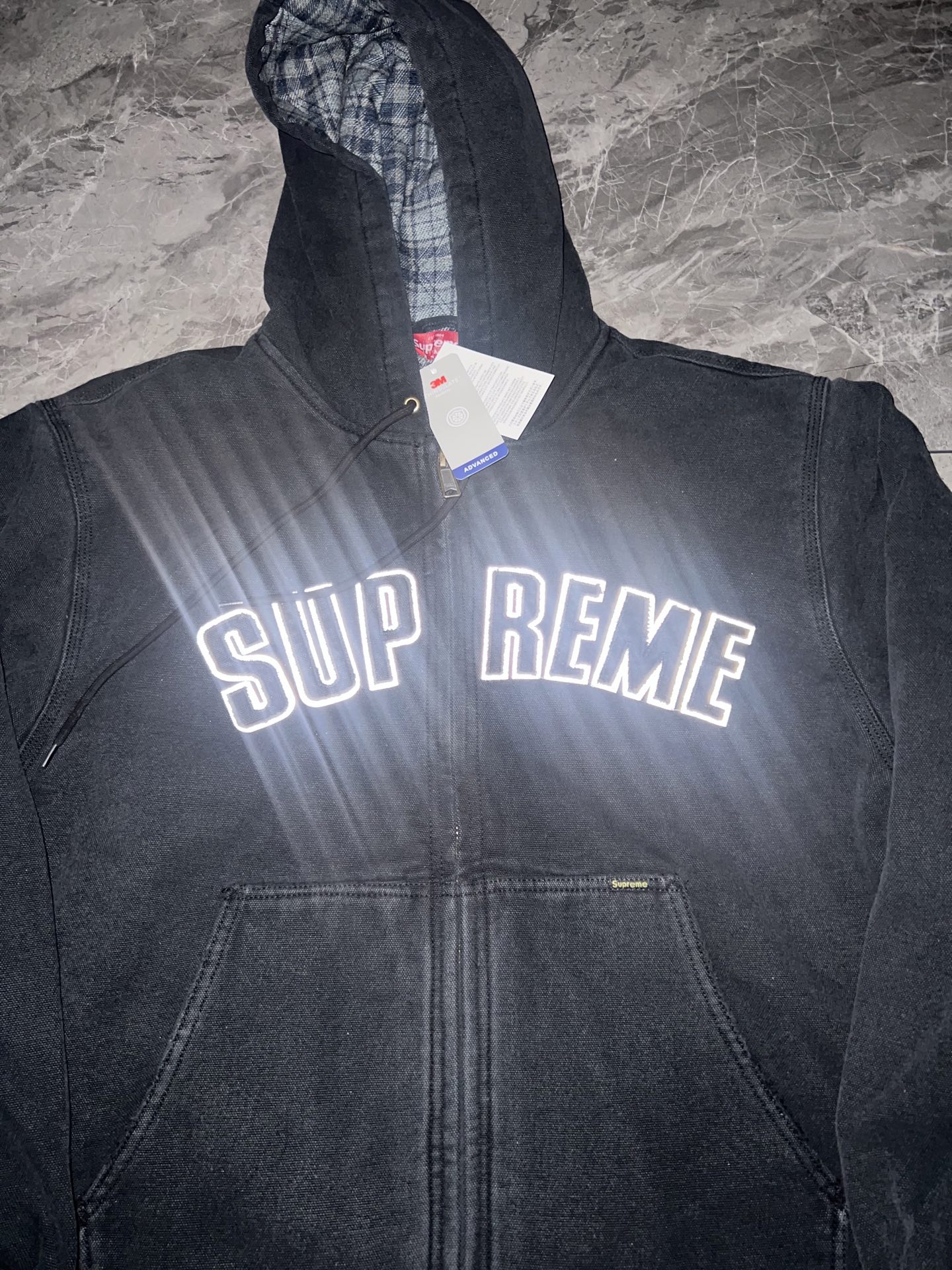 Supreme FW25 WEEK1 Reflective Arc Hooded Work Jacket