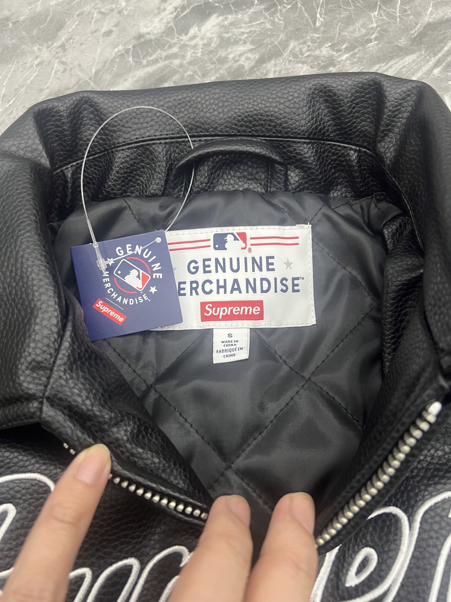 Supreme x Chicago White Sox FW25 Leather Varsity Jacket