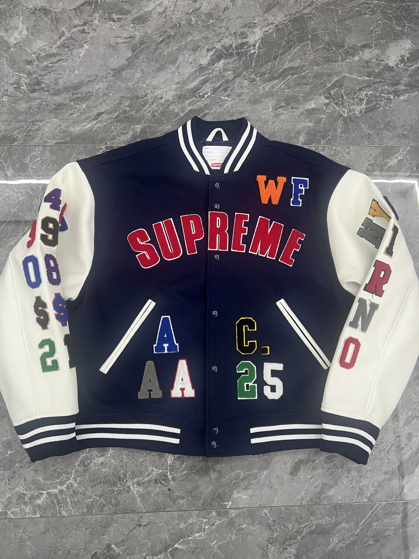 Supreme SS25 week3 Praises Varsity Jacket