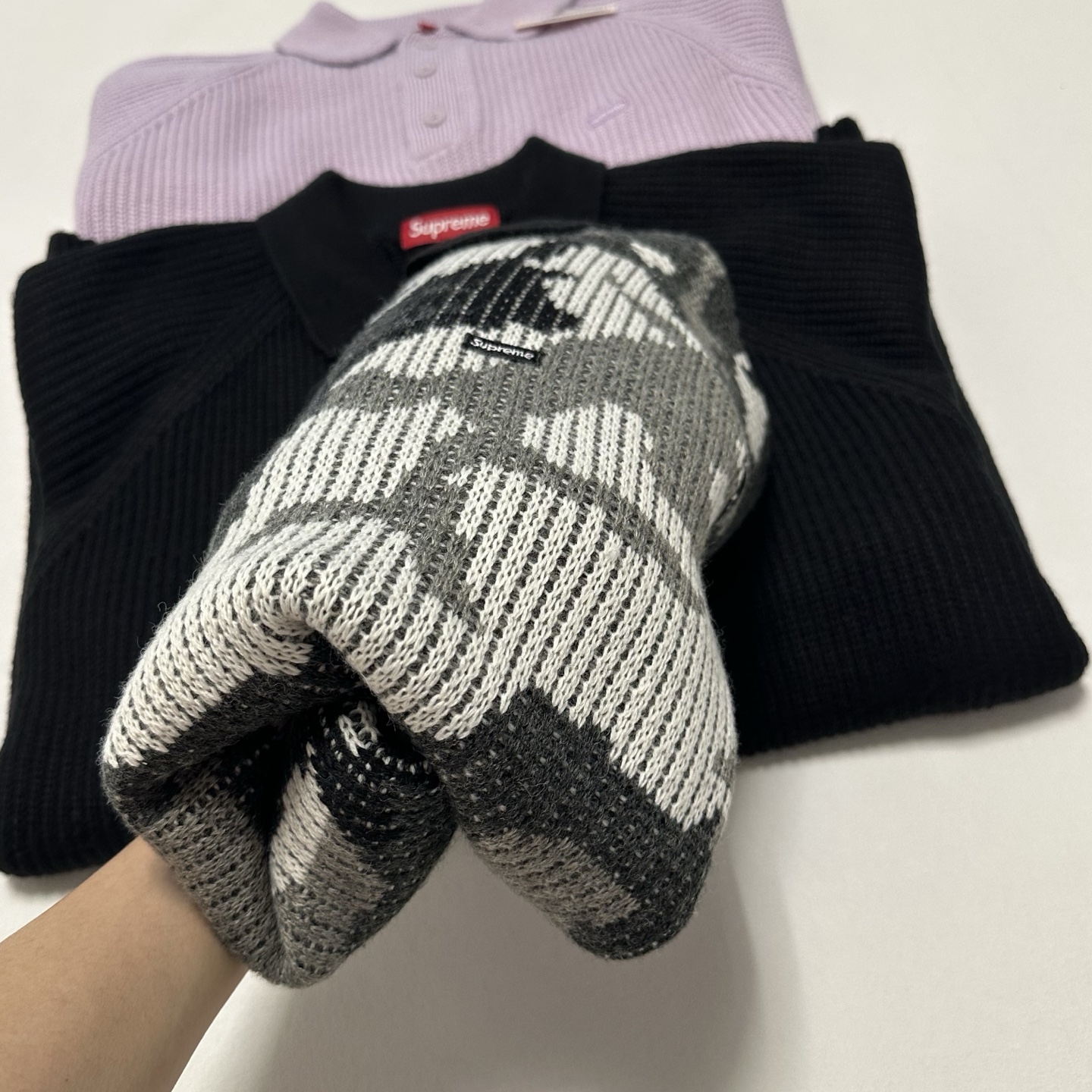 SUPREME FW25 SMALL BOX POLO SWEATER