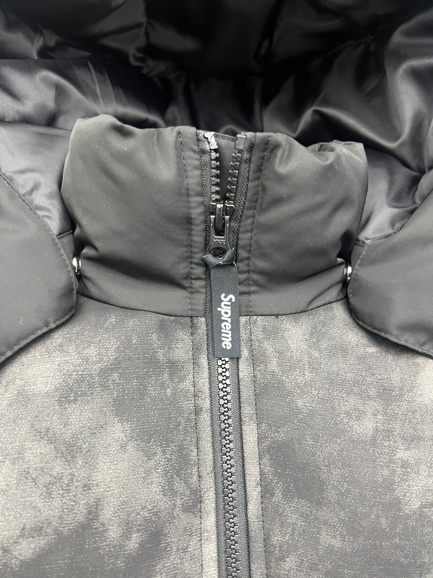 SUPREME  25FW LEATHER YOKE PUFFER JACKET