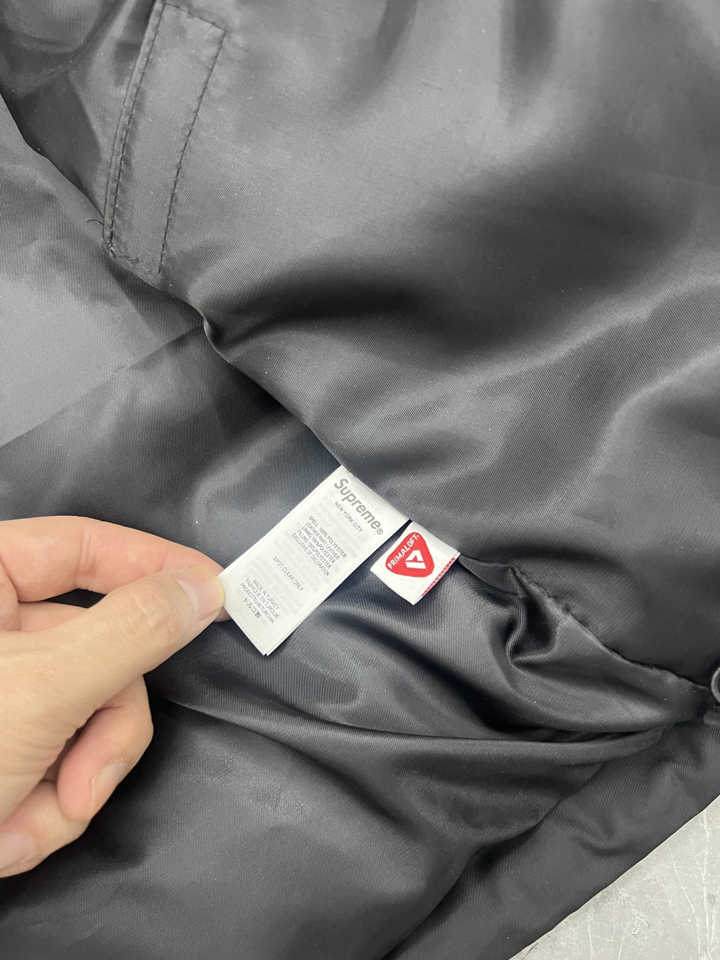 SUPREME  25FW LEATHER YOKE PUFFER JACKET