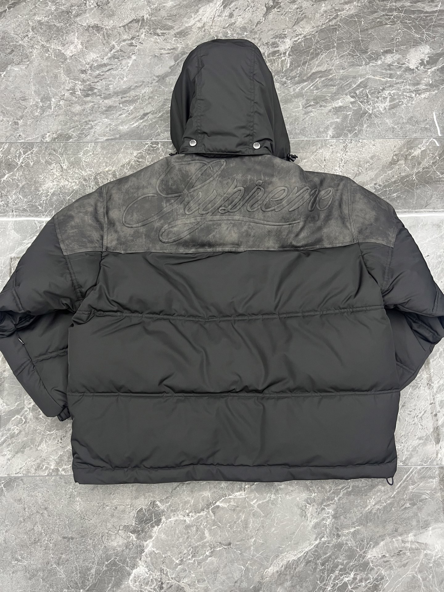 SUPREME  25FW LEATHER YOKE PUFFER JACKET