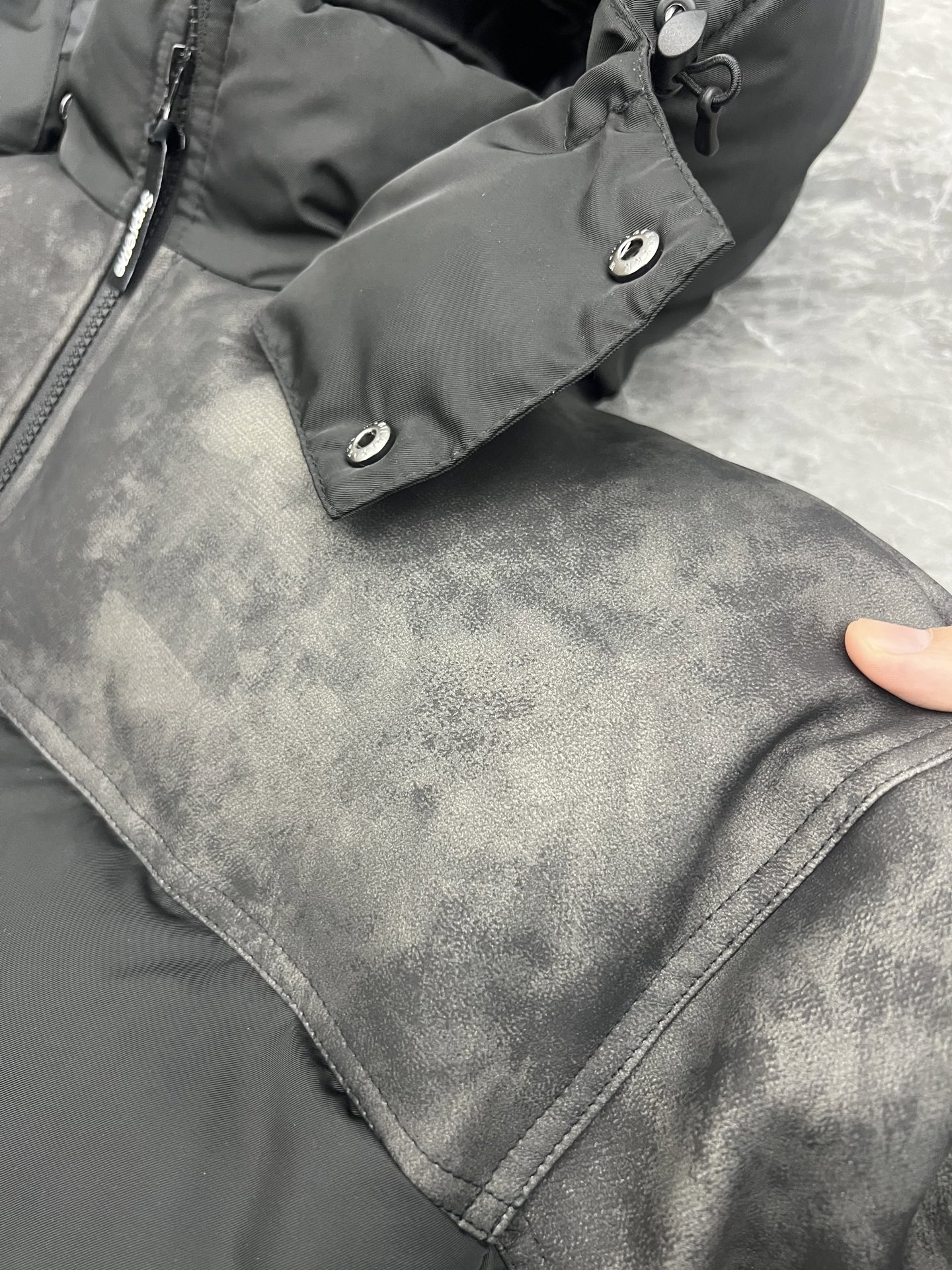 SUPREME  25FW LEATHER YOKE PUFFER JACKET