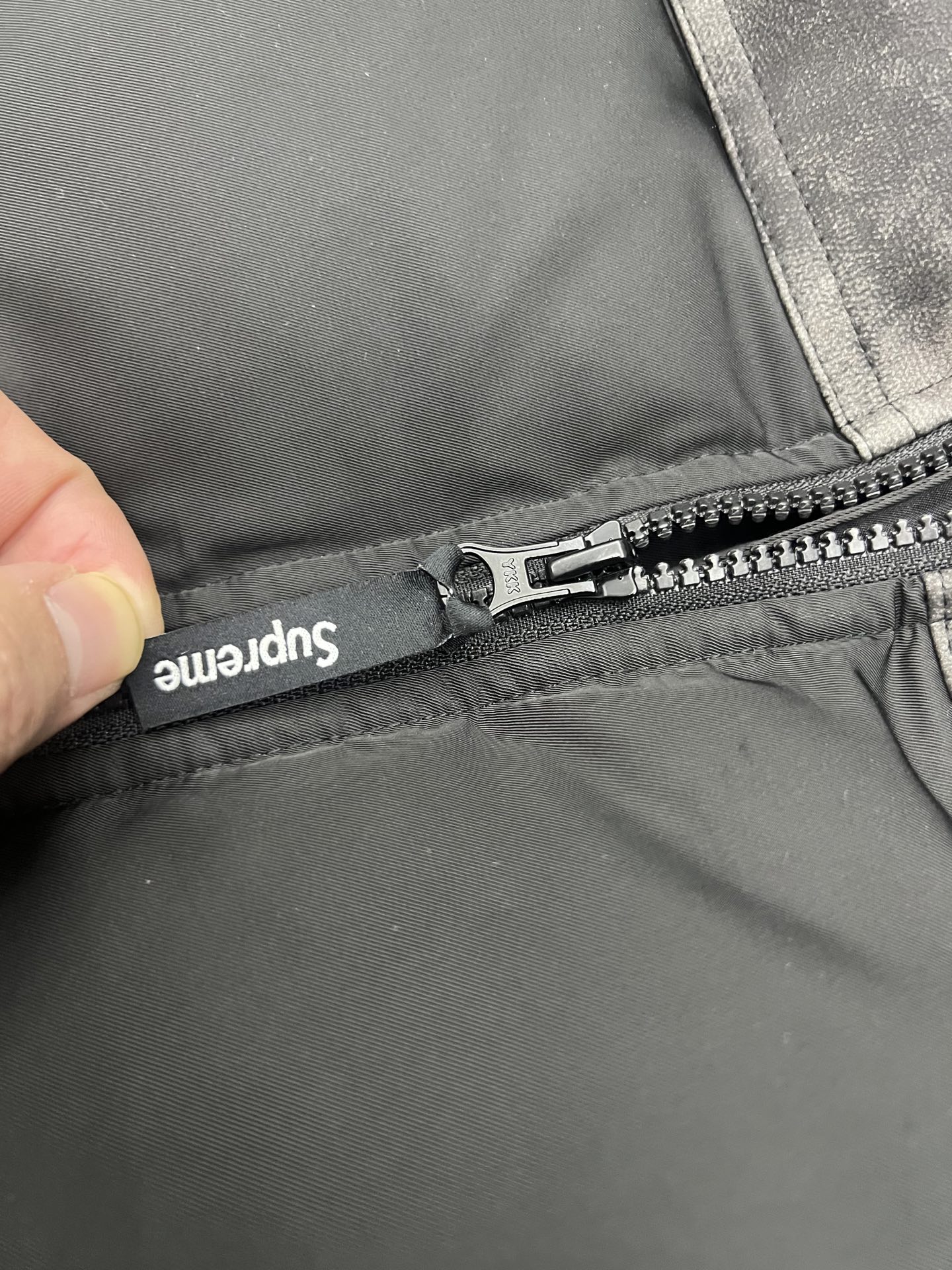 SUPREME  25FW LEATHER YOKE PUFFER JACKET