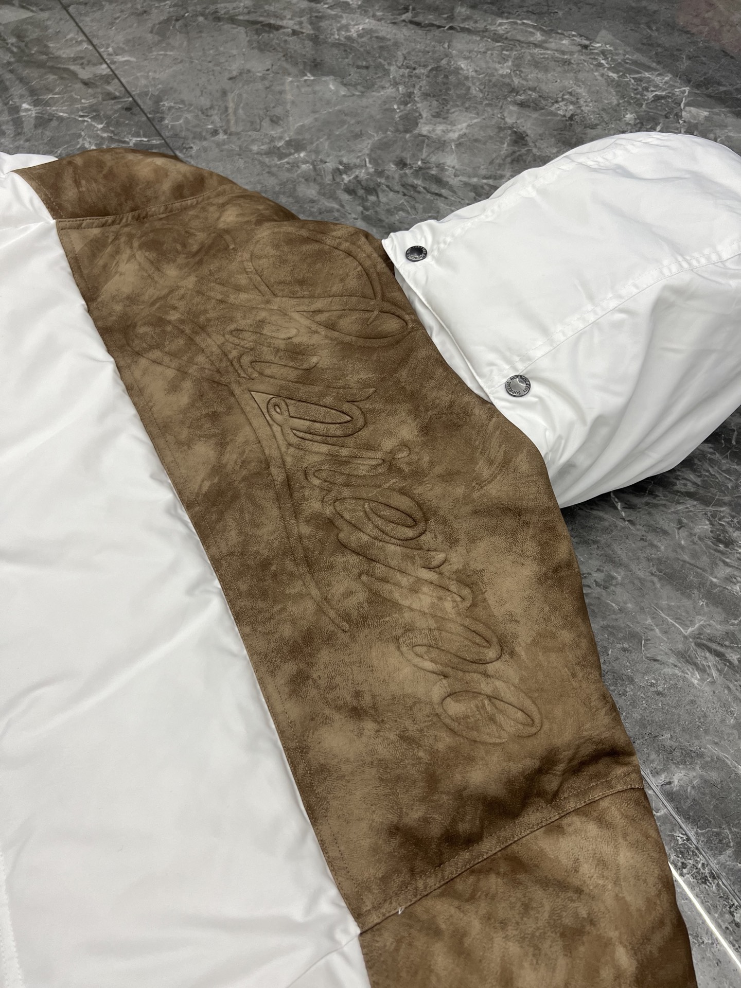 SUPREME  25FW LEATHER YOKE PUFFER JACKET