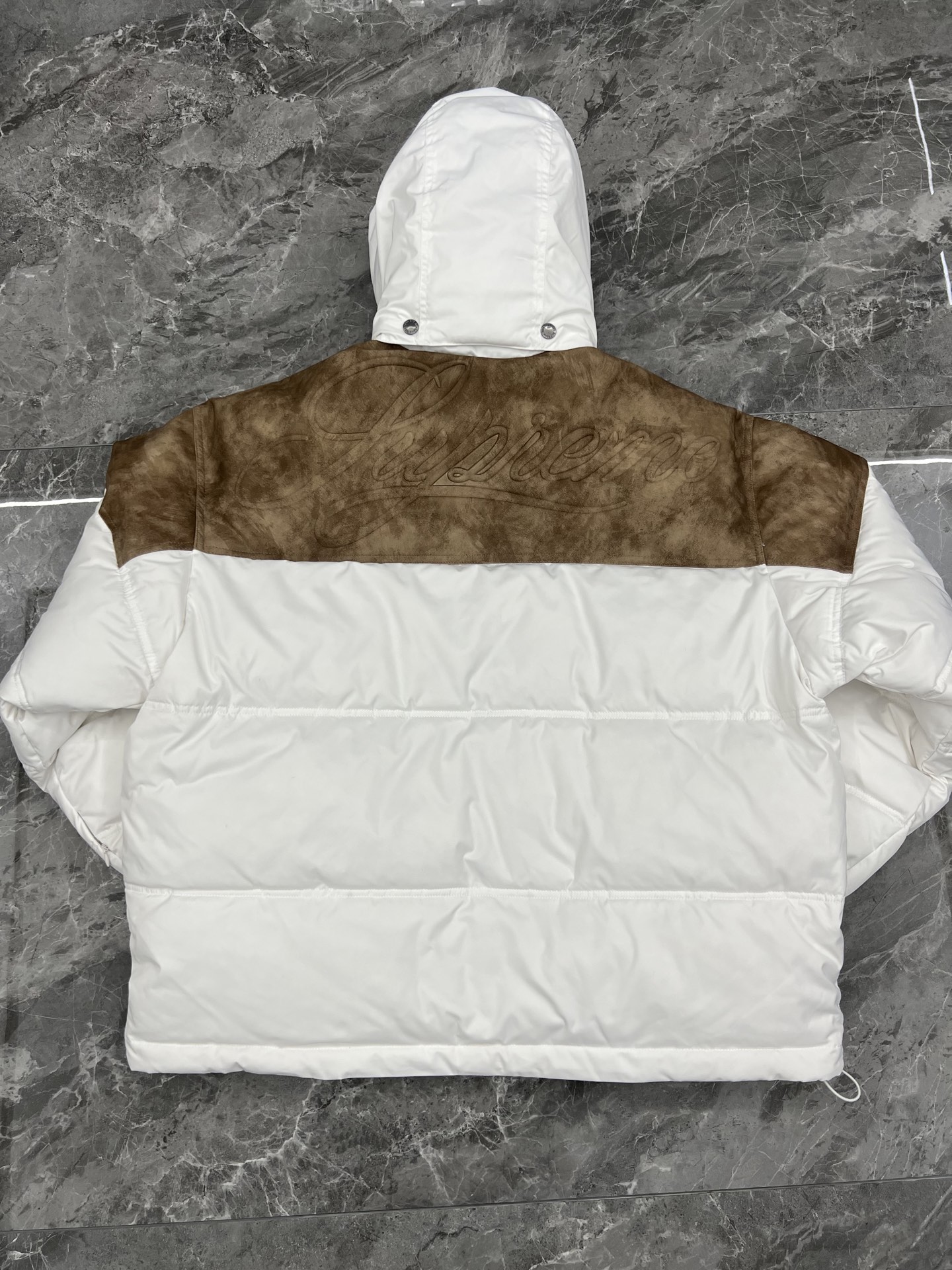 SUPREME  25FW LEATHER YOKE PUFFER JACKET