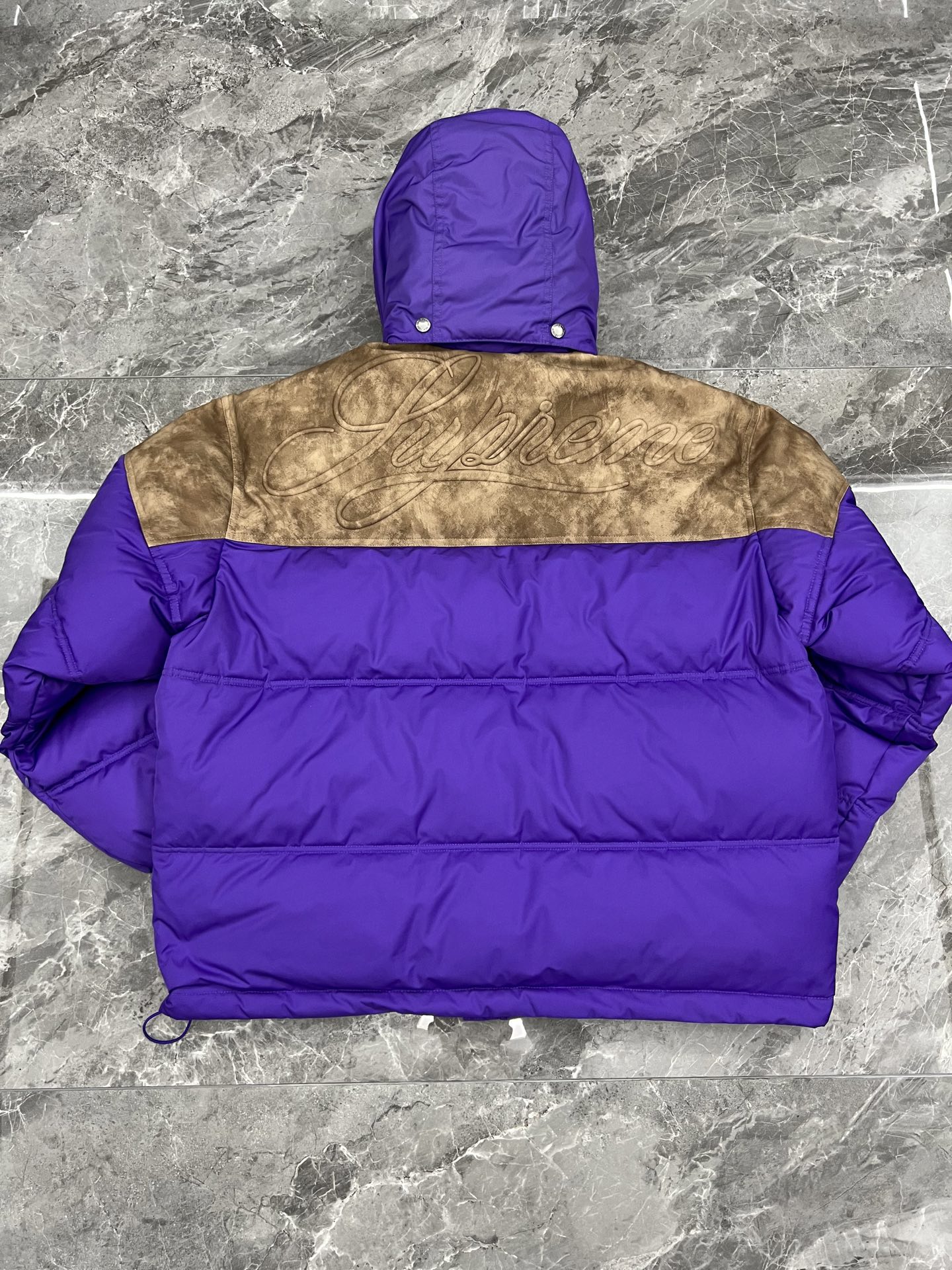 SUPREME  25FW LEATHER YOKE PUFFER JACKET