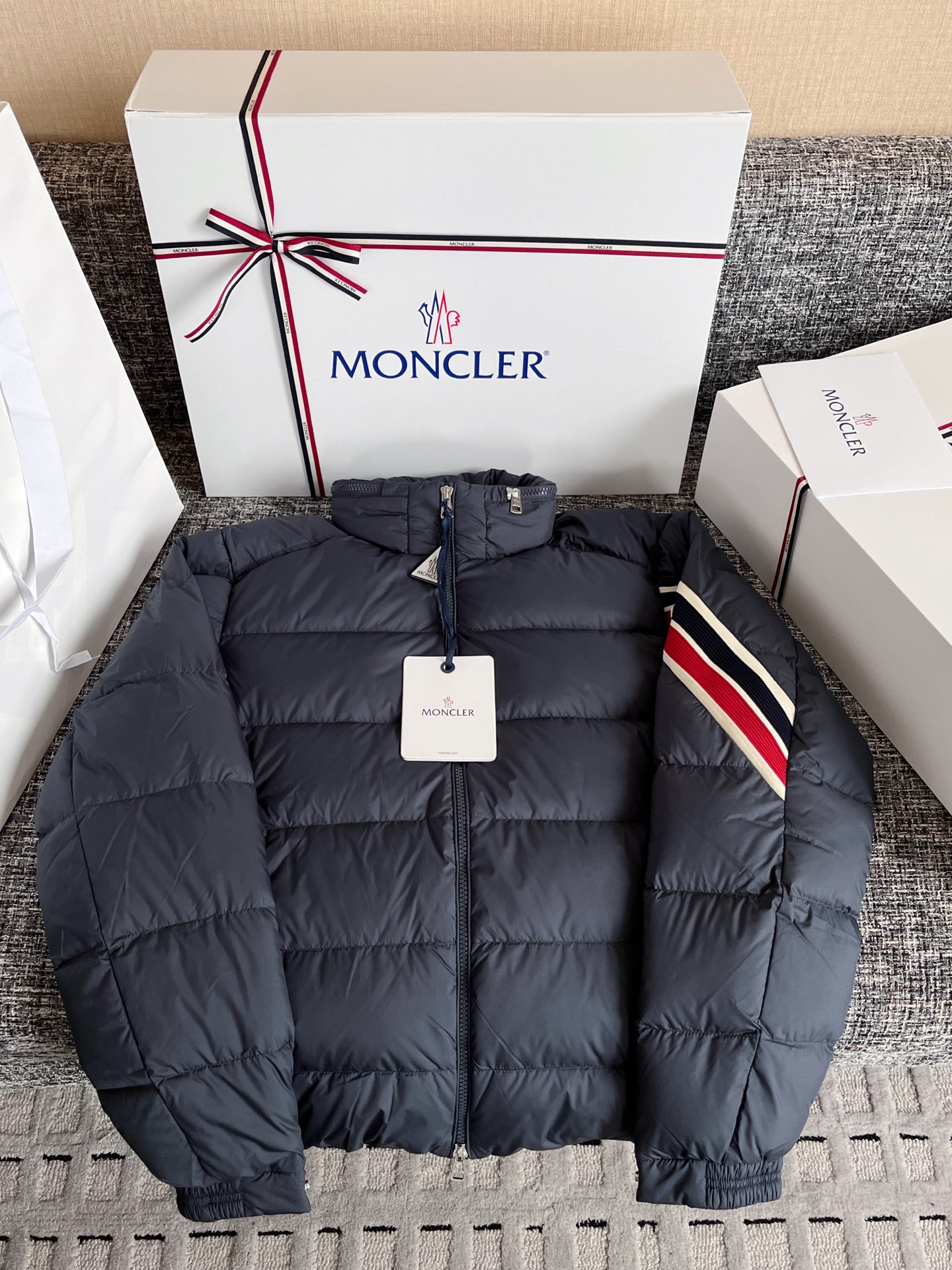 Moncler Navy Solayan Down Jacket