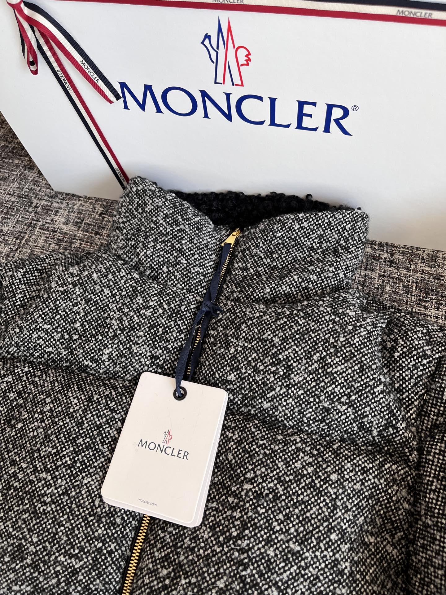 Moncler Brezesse Wool Bouclé Short Down Jacket