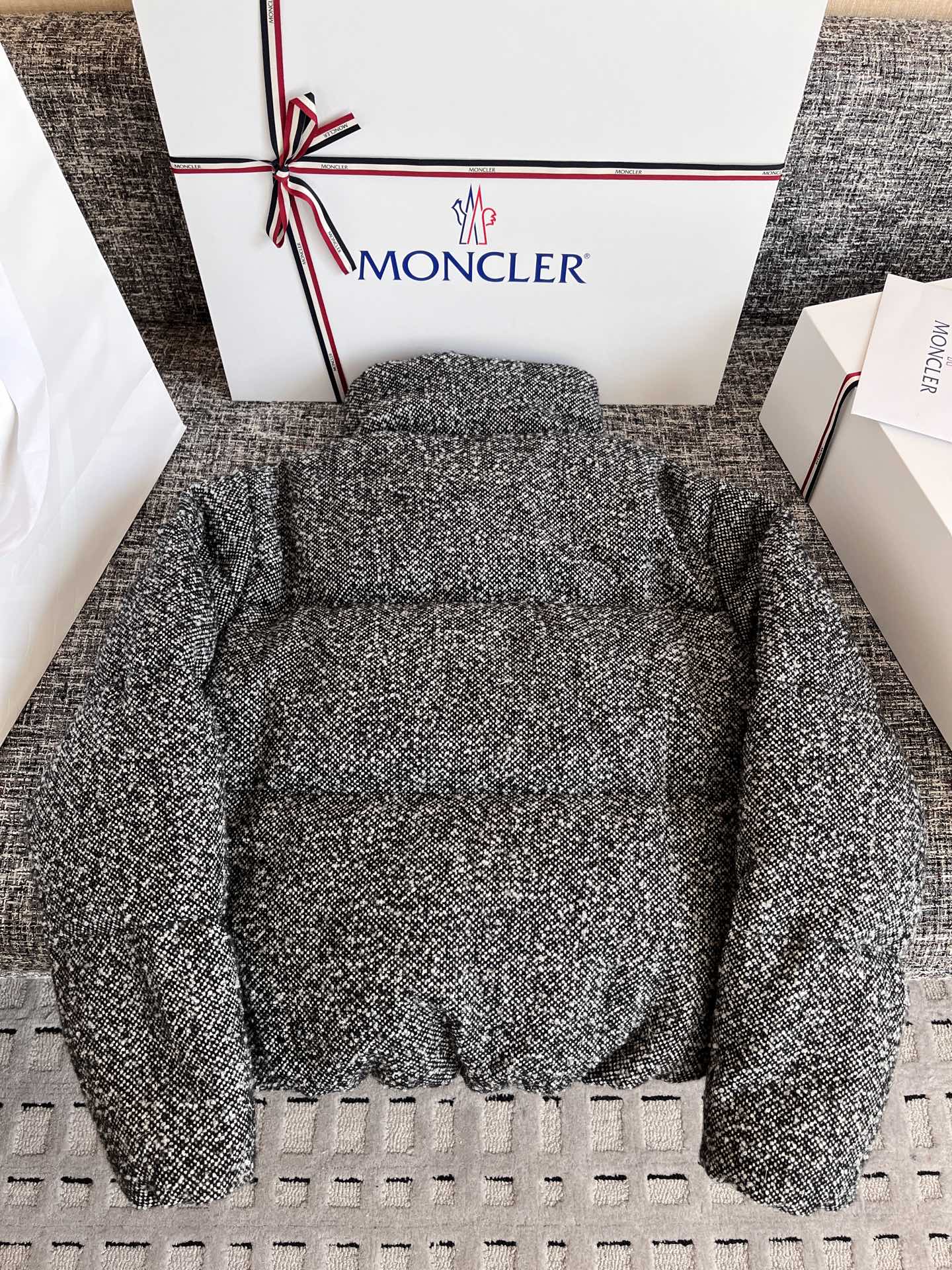 Moncler Brezesse Wool Bouclé Short Down Jacket