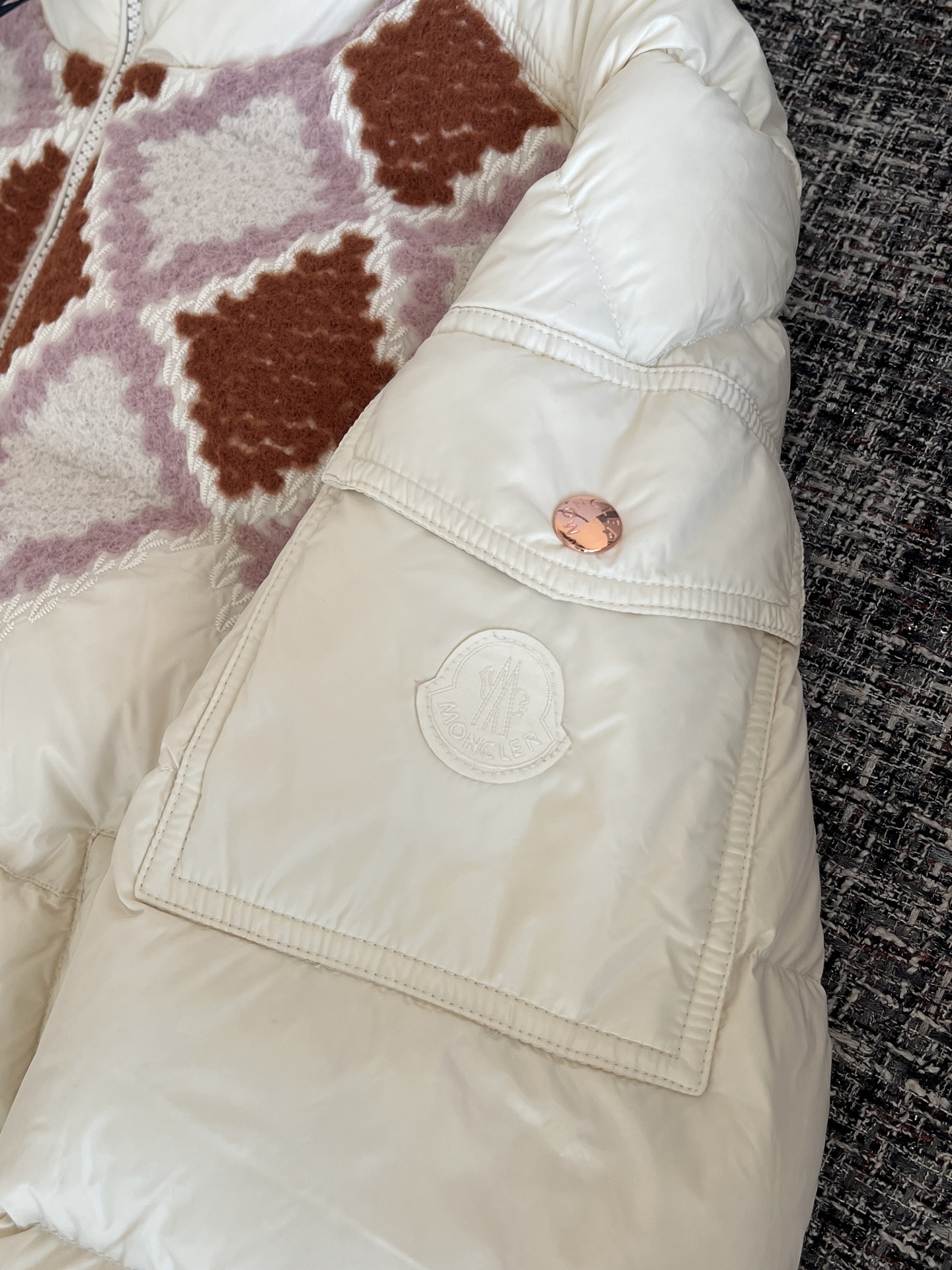 Moncler Megara Wool-Trimmed Short Down Jacket