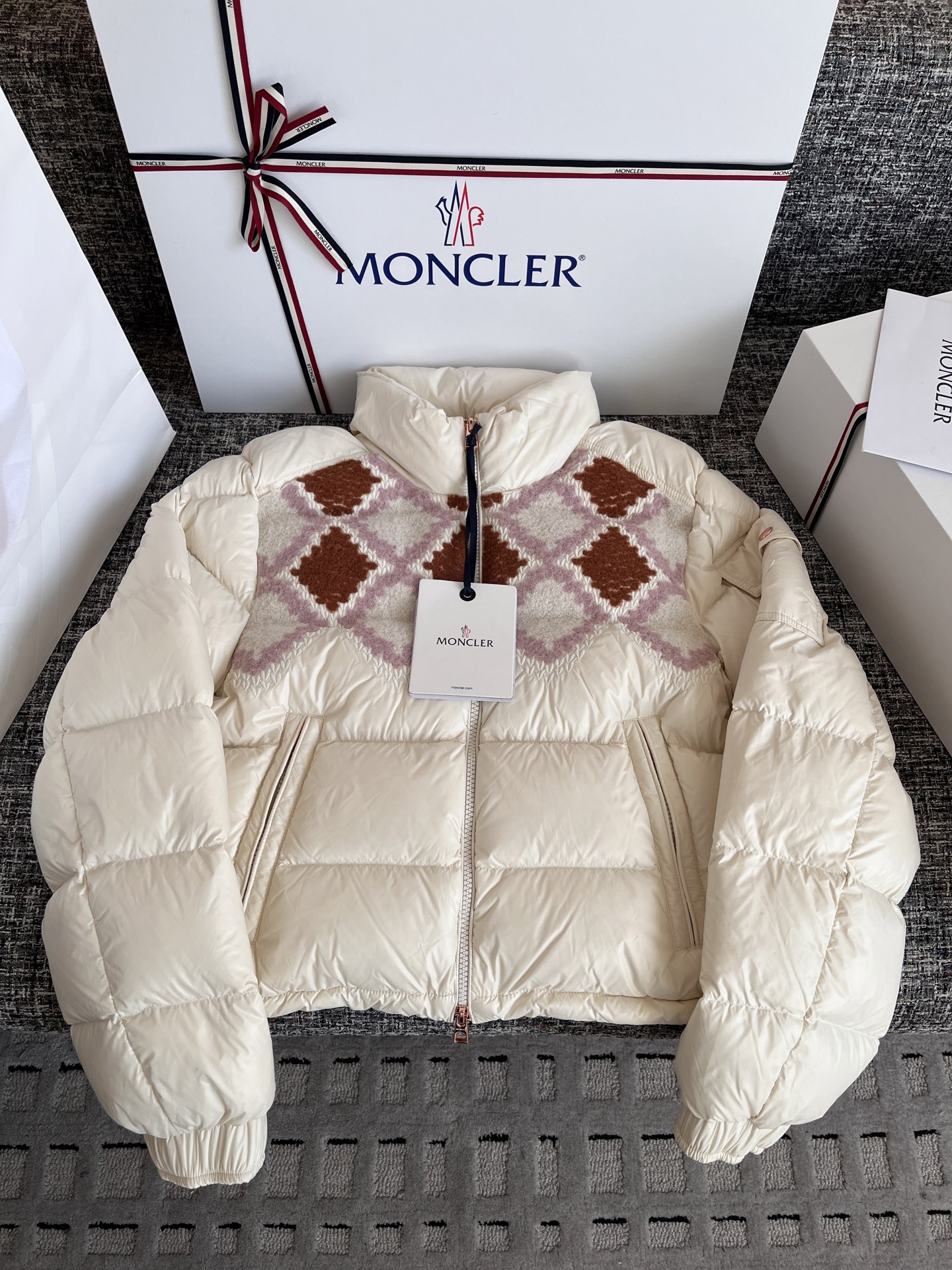 Moncler Megara Wool-Trimmed Short Down Jacket