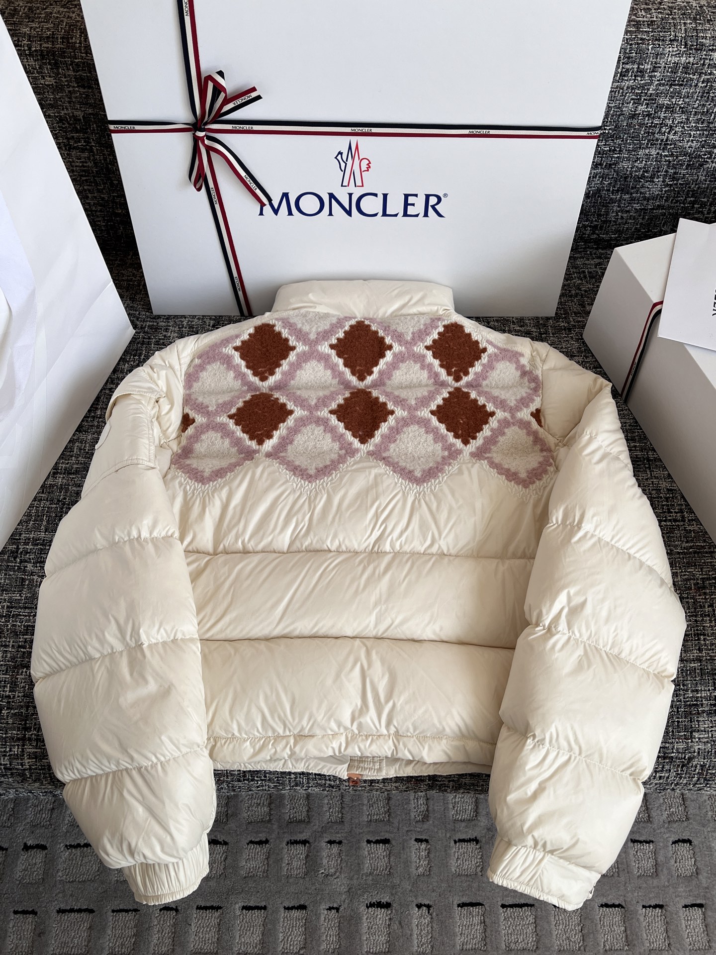 Moncler Megara Wool-Trimmed Short Down Jacket