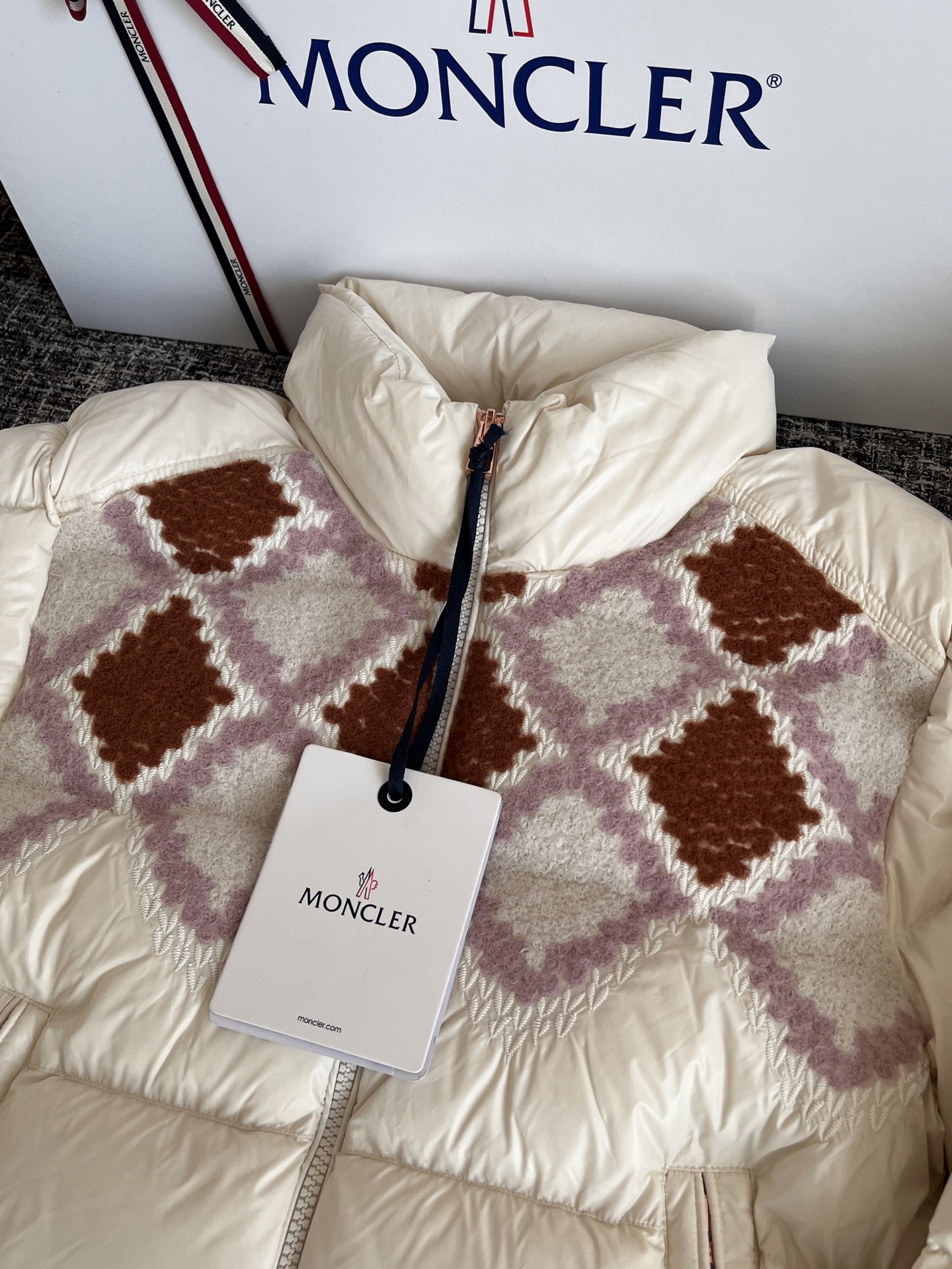 Moncler Megara Wool-Trimmed Short Down Jacket