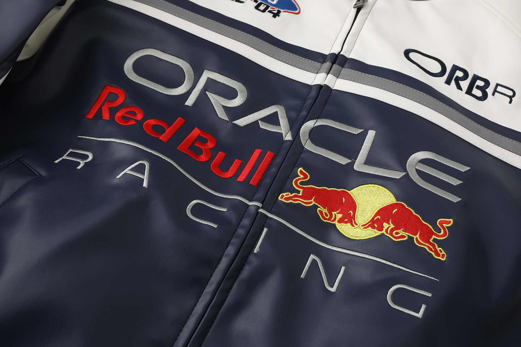 Red Bull Racing themed leather jacket