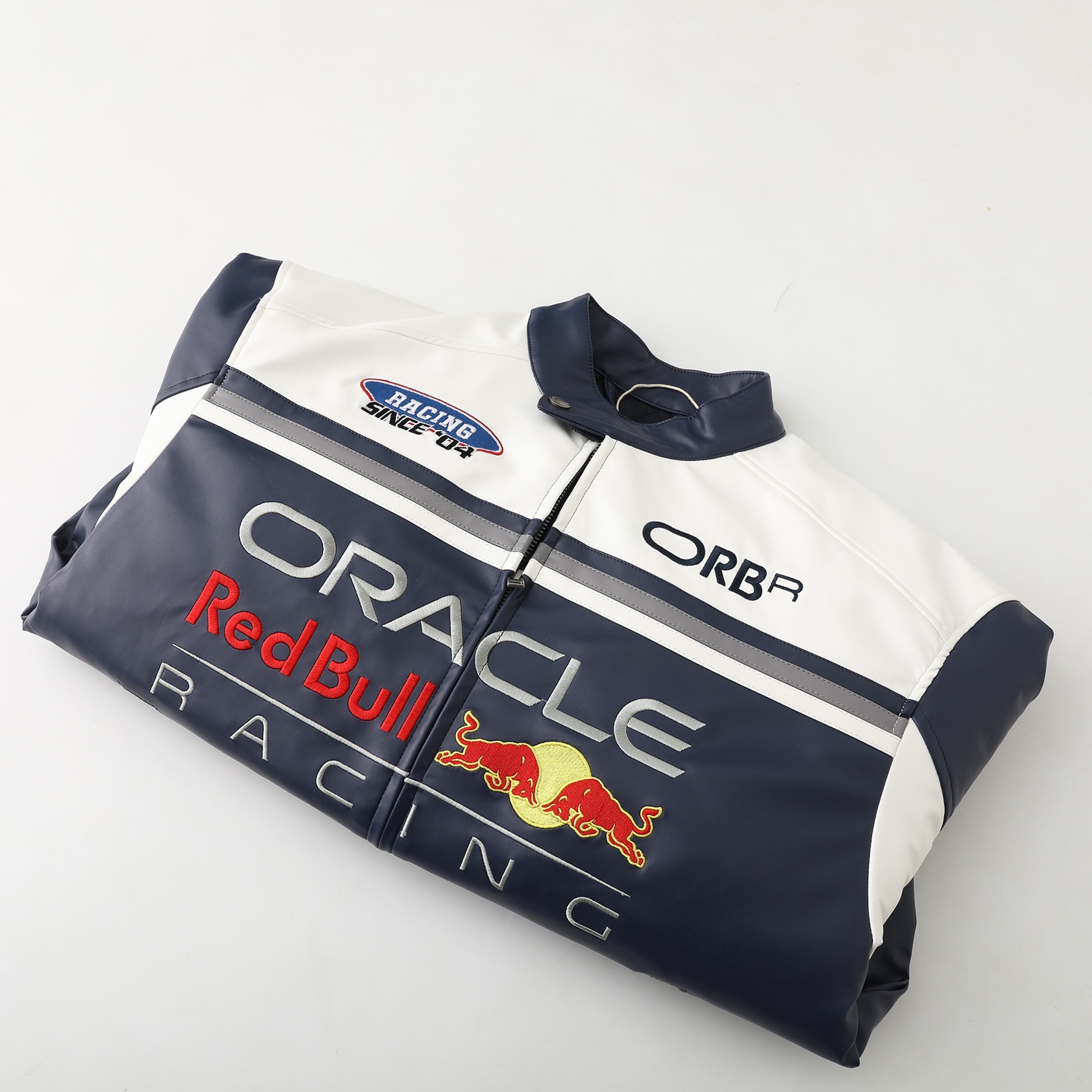 Red Bull Racing themed leather jacket