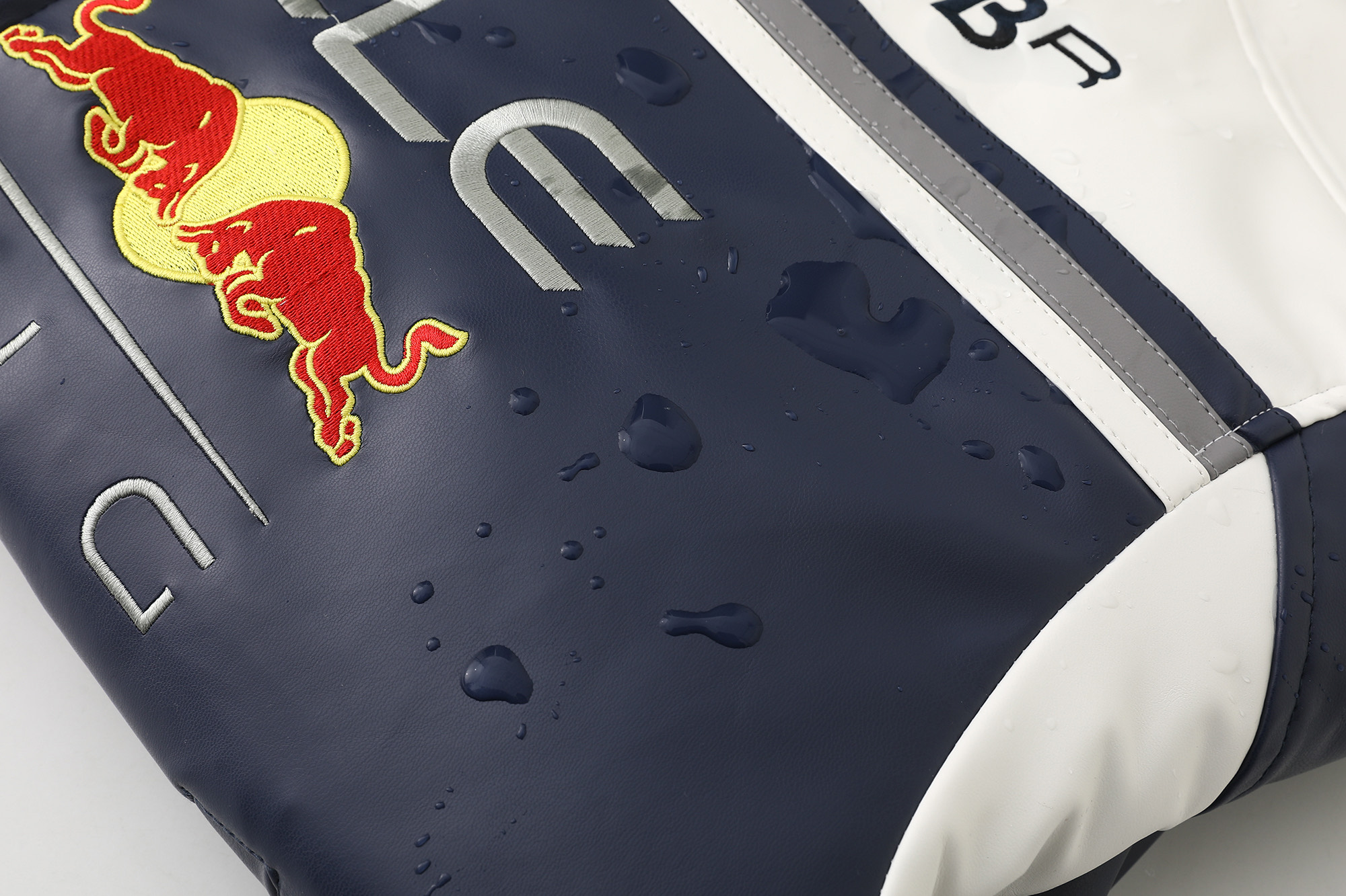 Red Bull Racing themed leather jacket