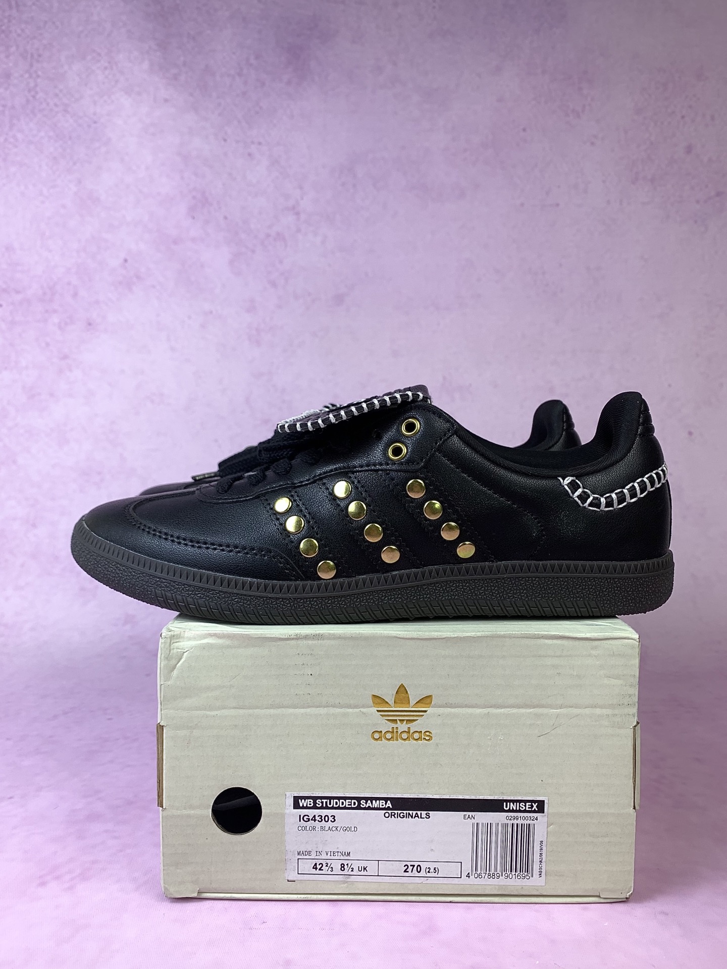 Wales Bonner × adidas Originals Samba Studded "Core Black"